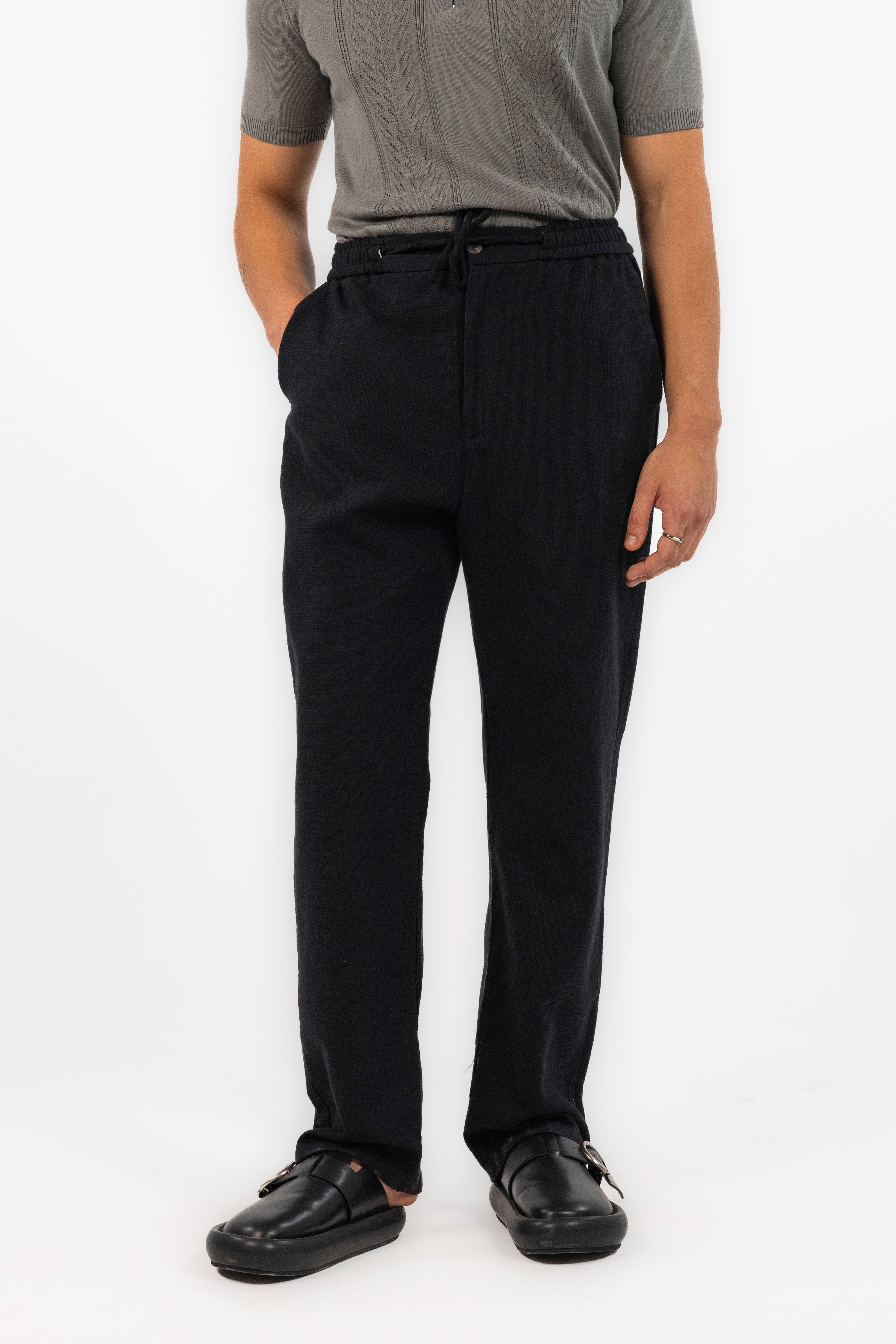 Black Regular-fit Trousers