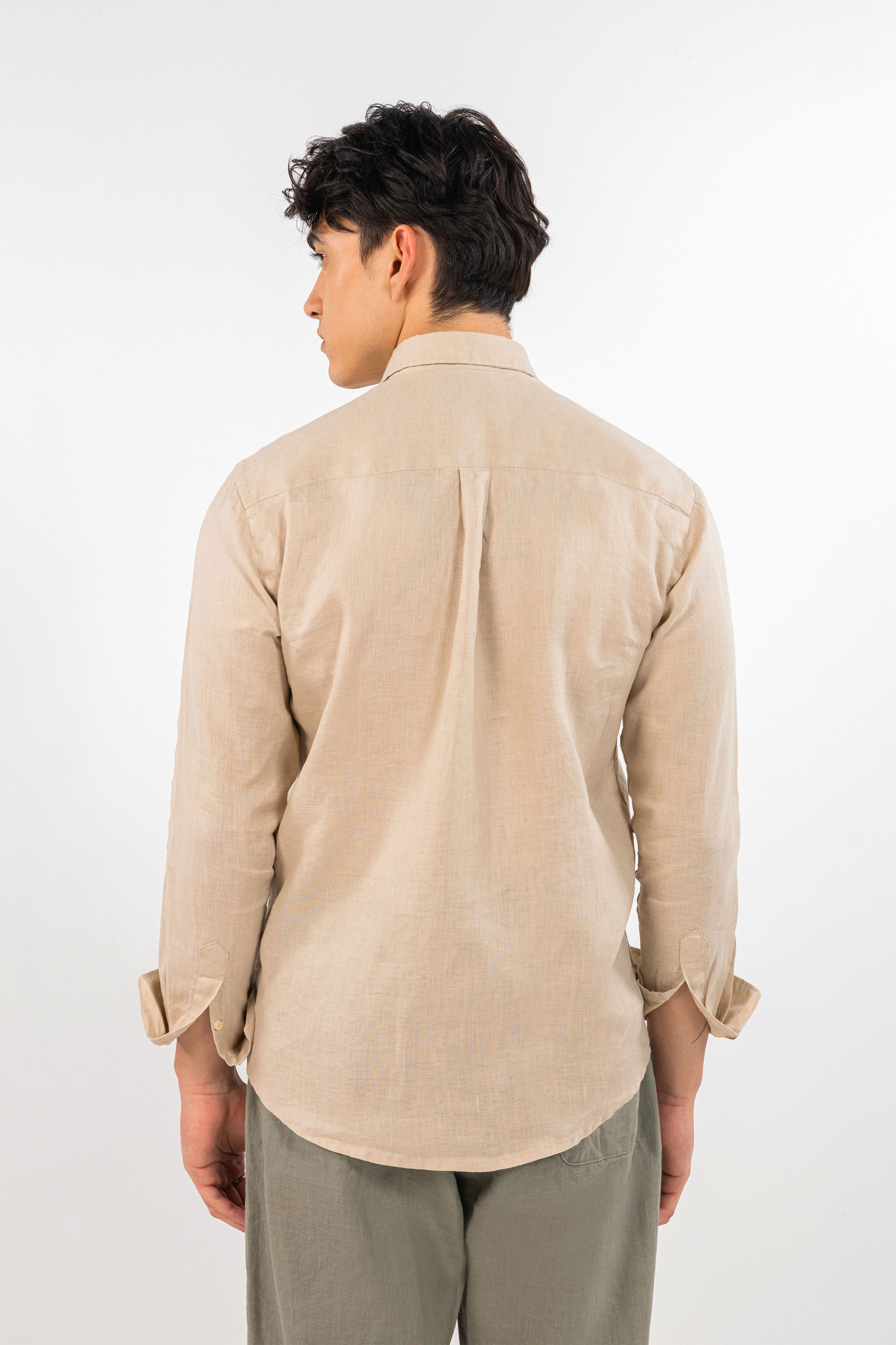 Beige Pure Linen Shirt