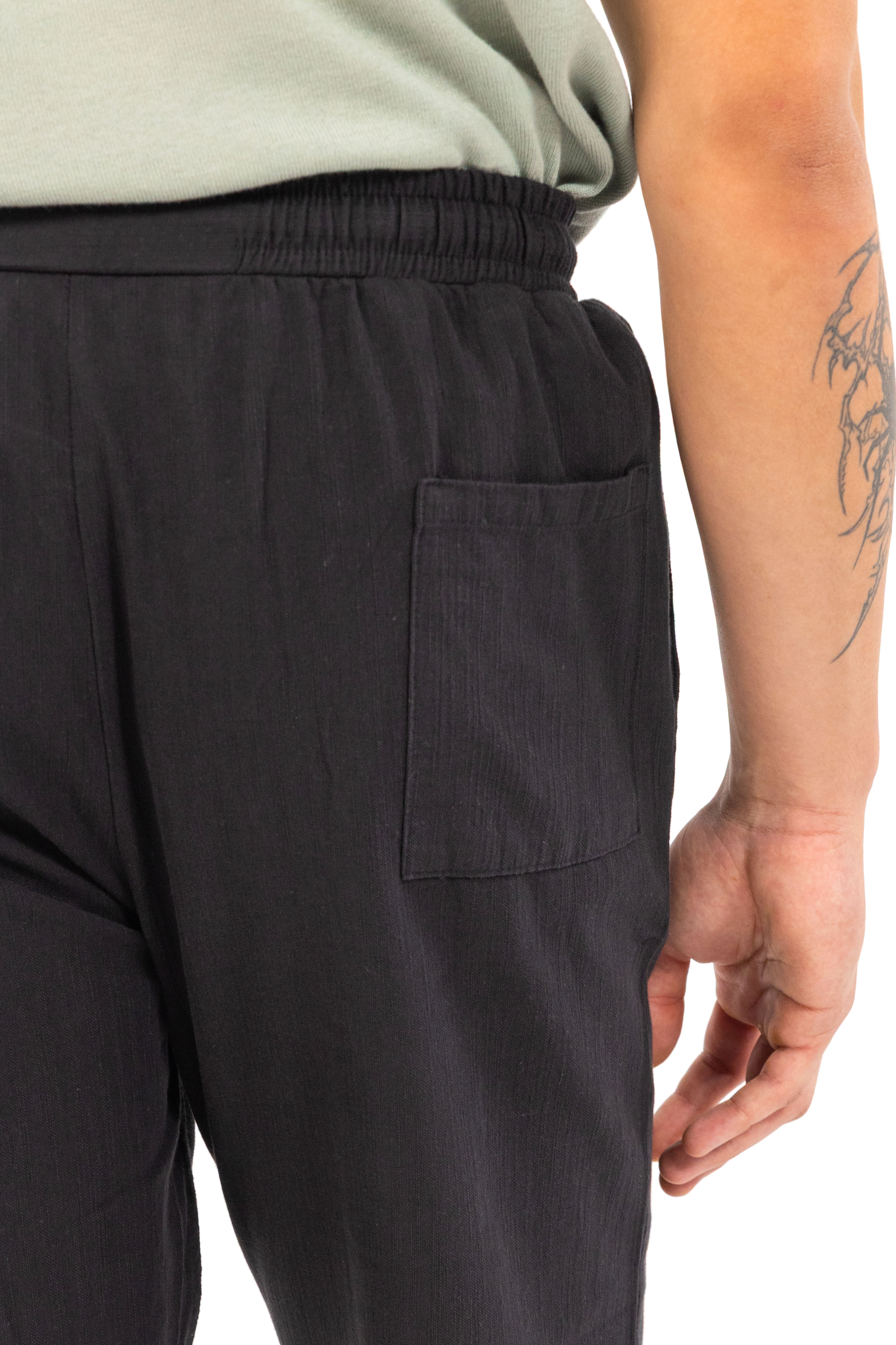 Black Textured Trousers