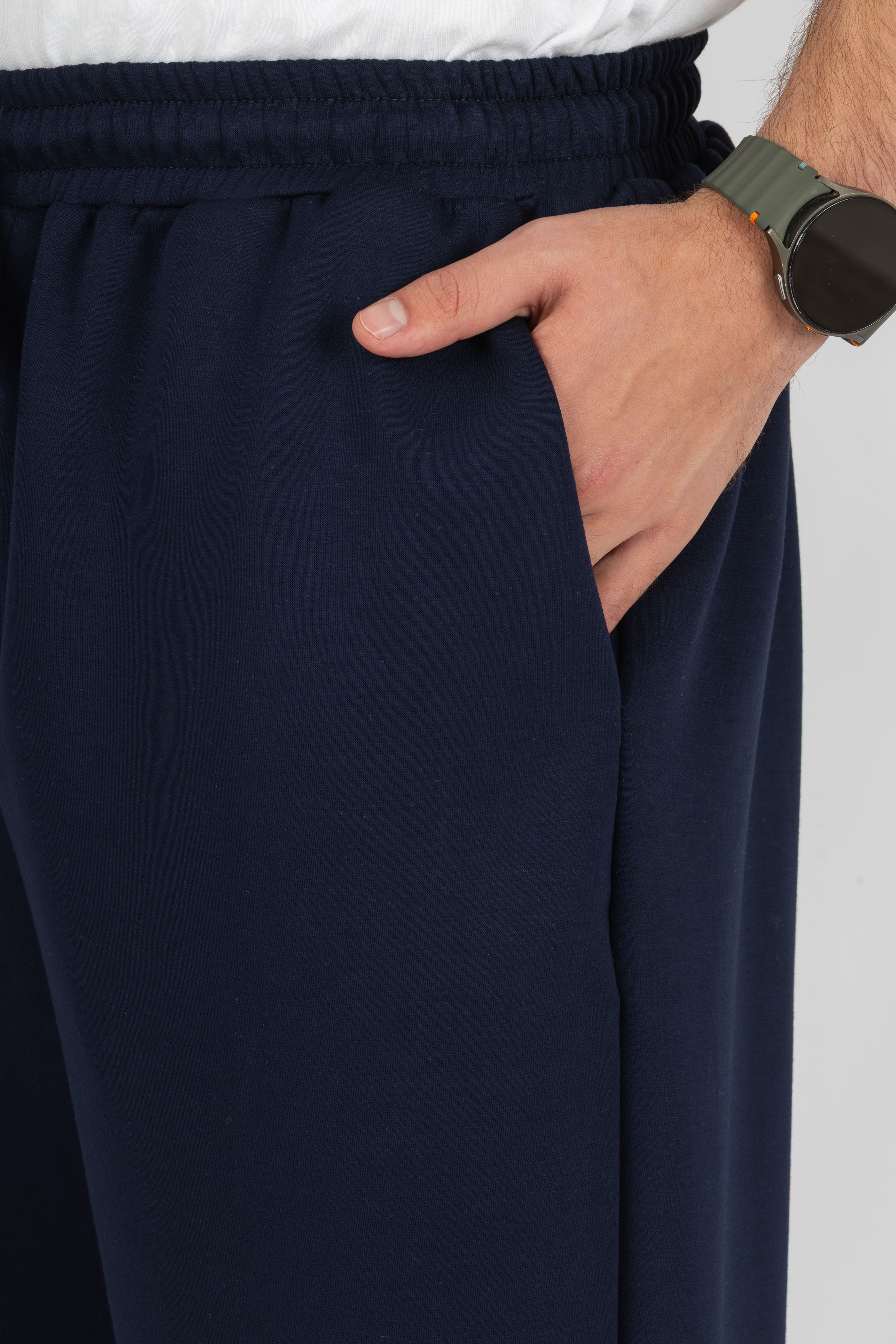 Navy Relaxed Wide-Leg Joggers