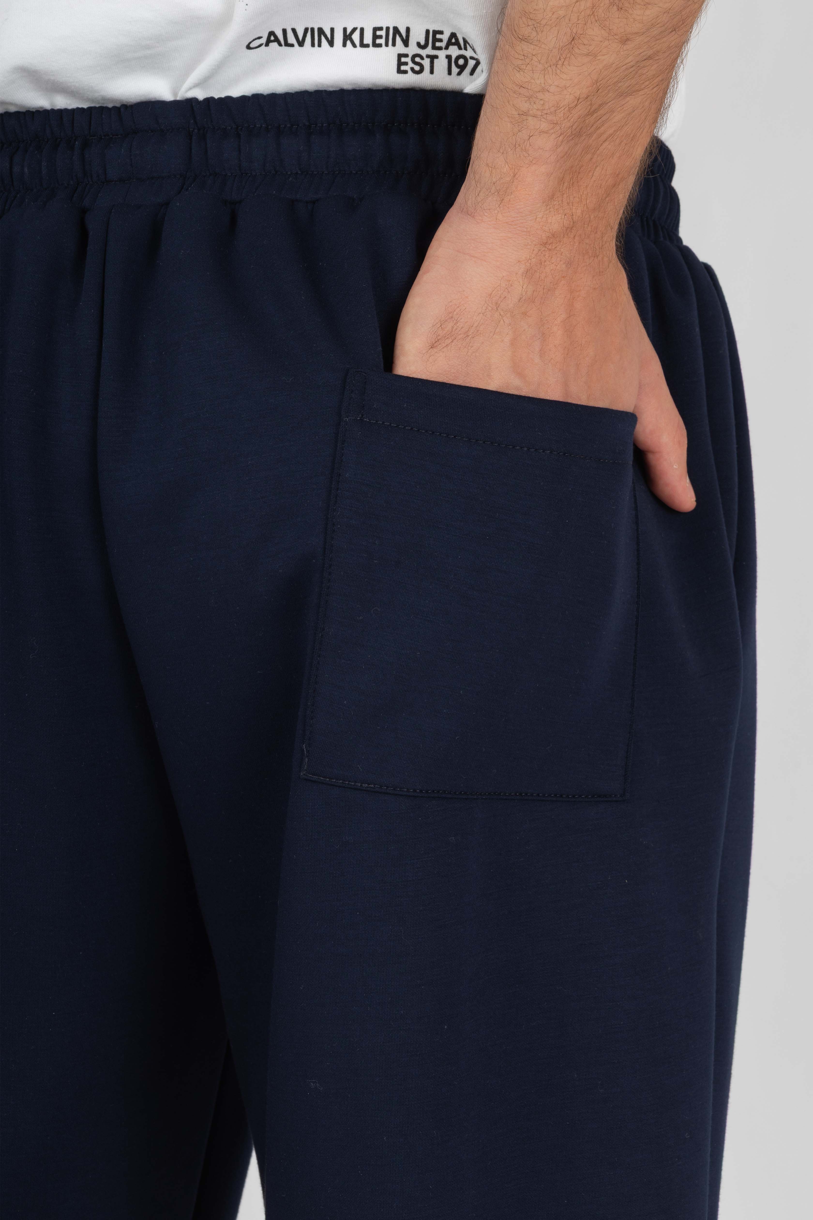 Navy Relaxed Wide-Leg Joggers