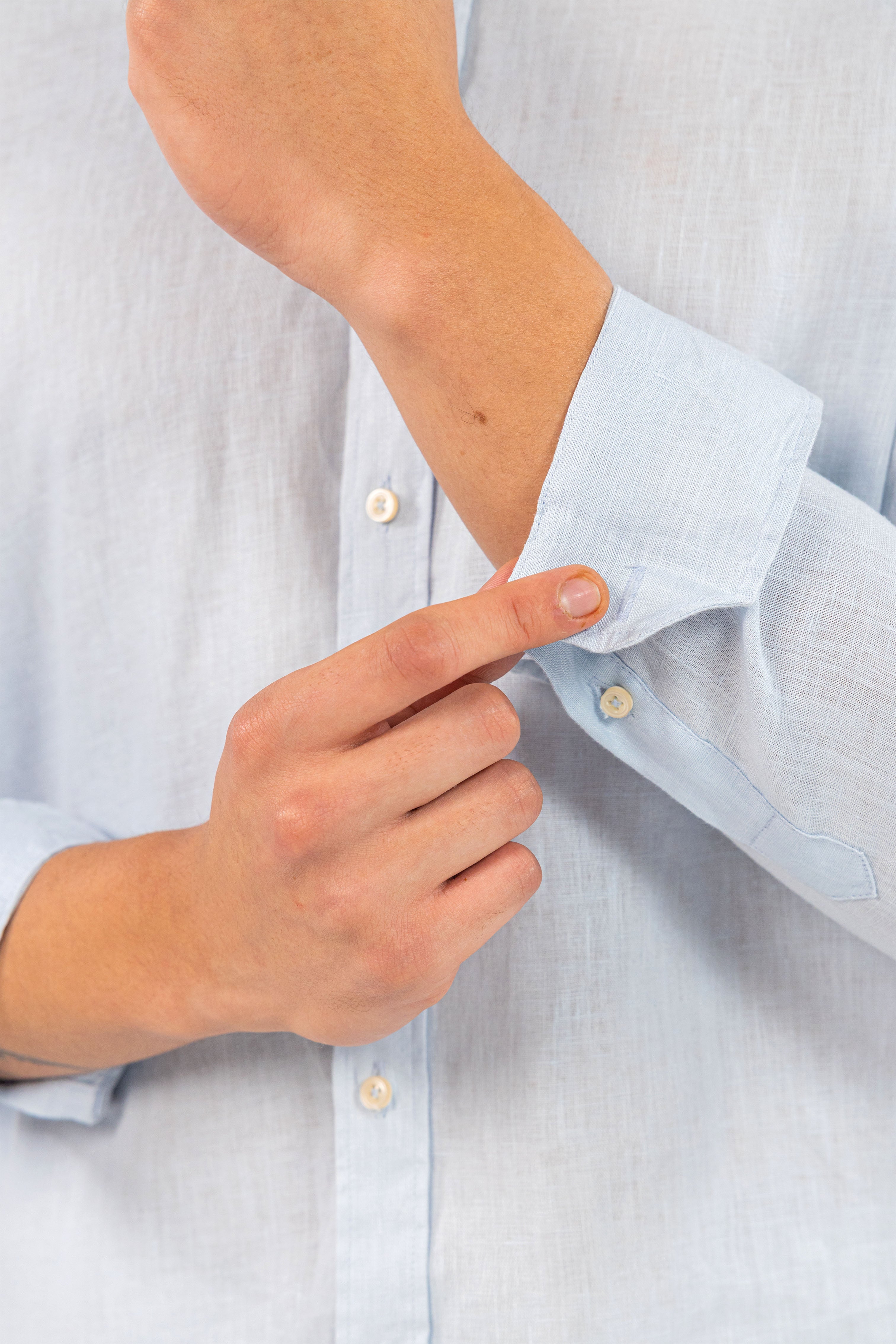Sky Blue Pure Linen Shirt