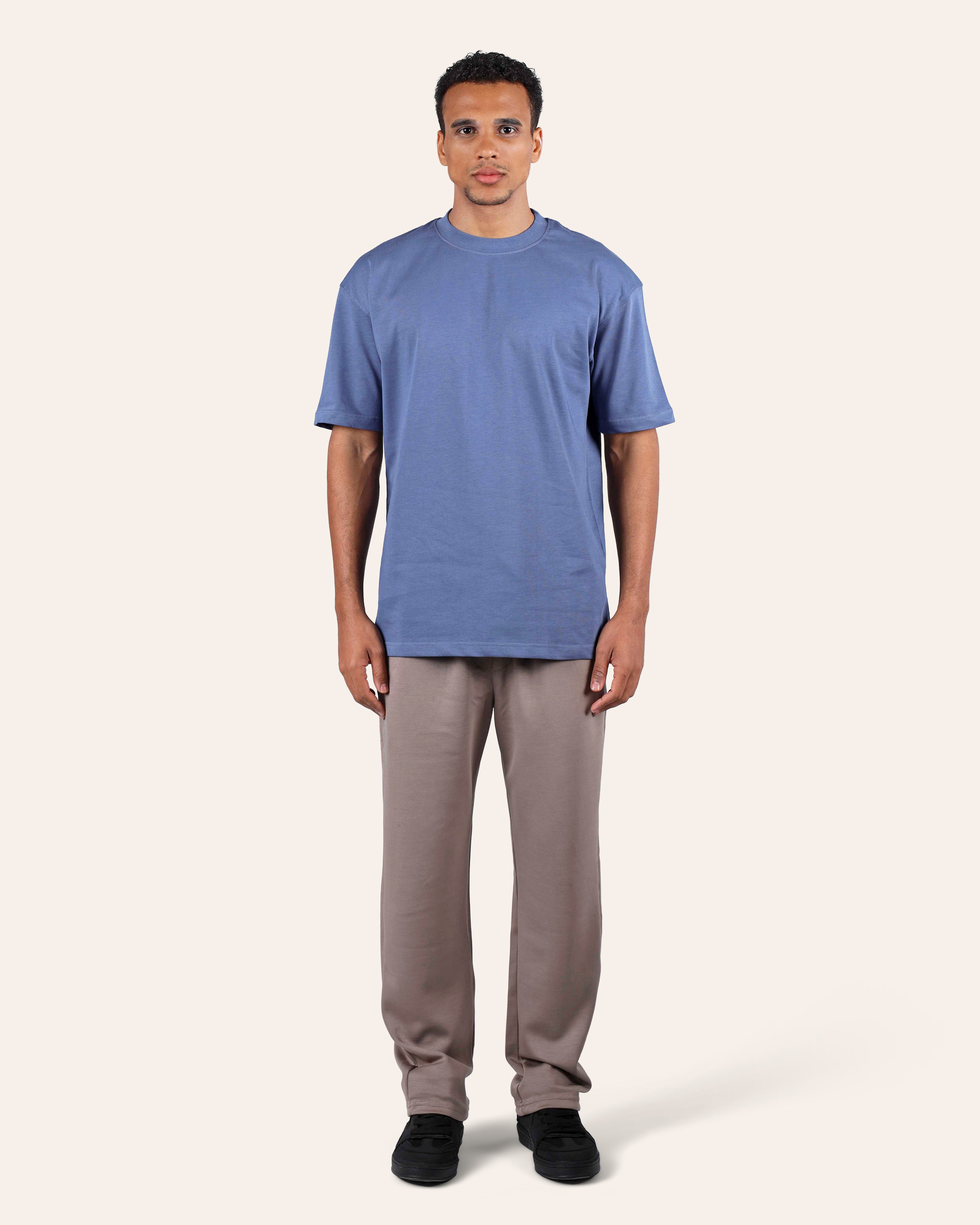 Dark Beige Relaxed Wide-Leg Joggers