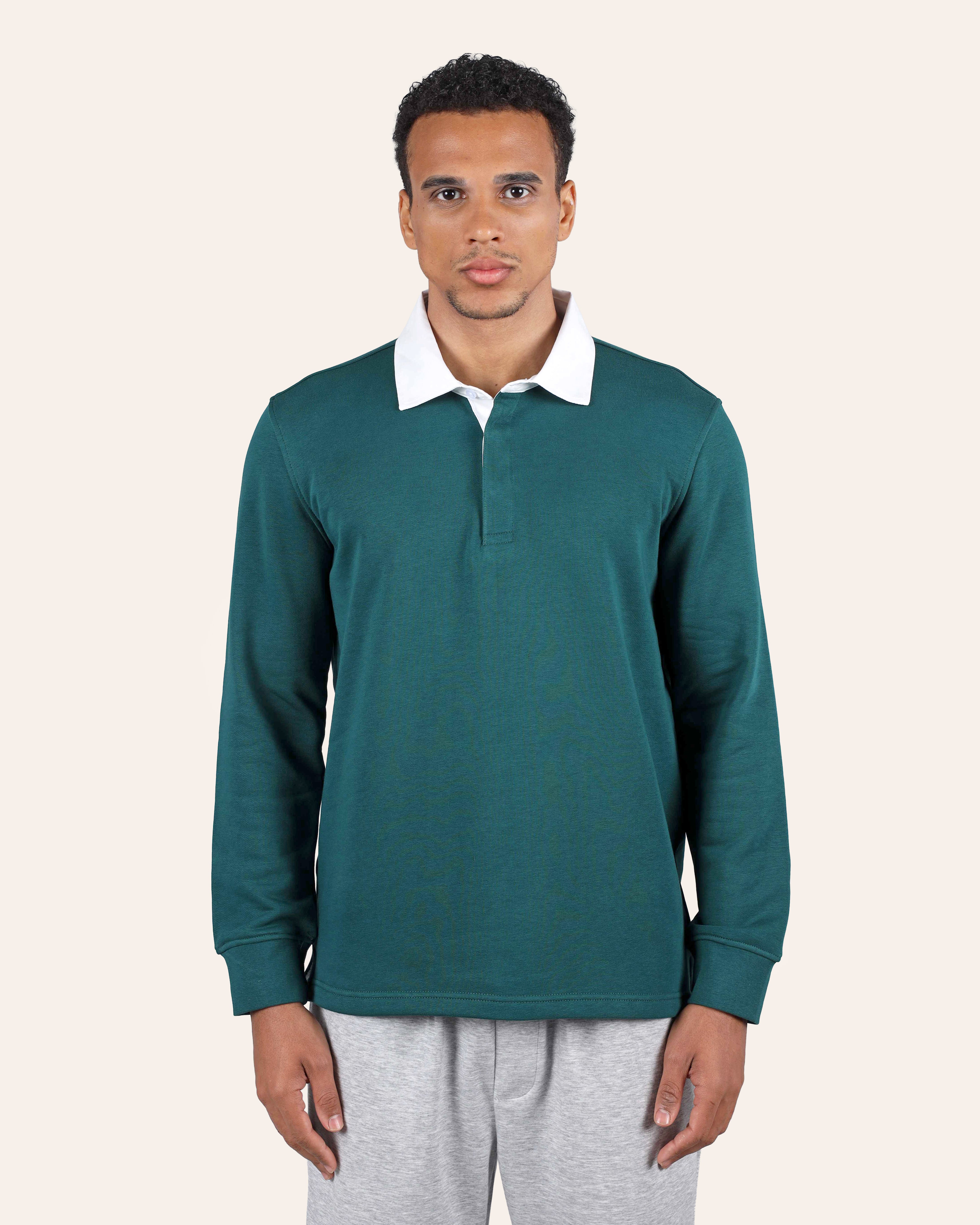 Olive Polo Shirt With Shirt Collar