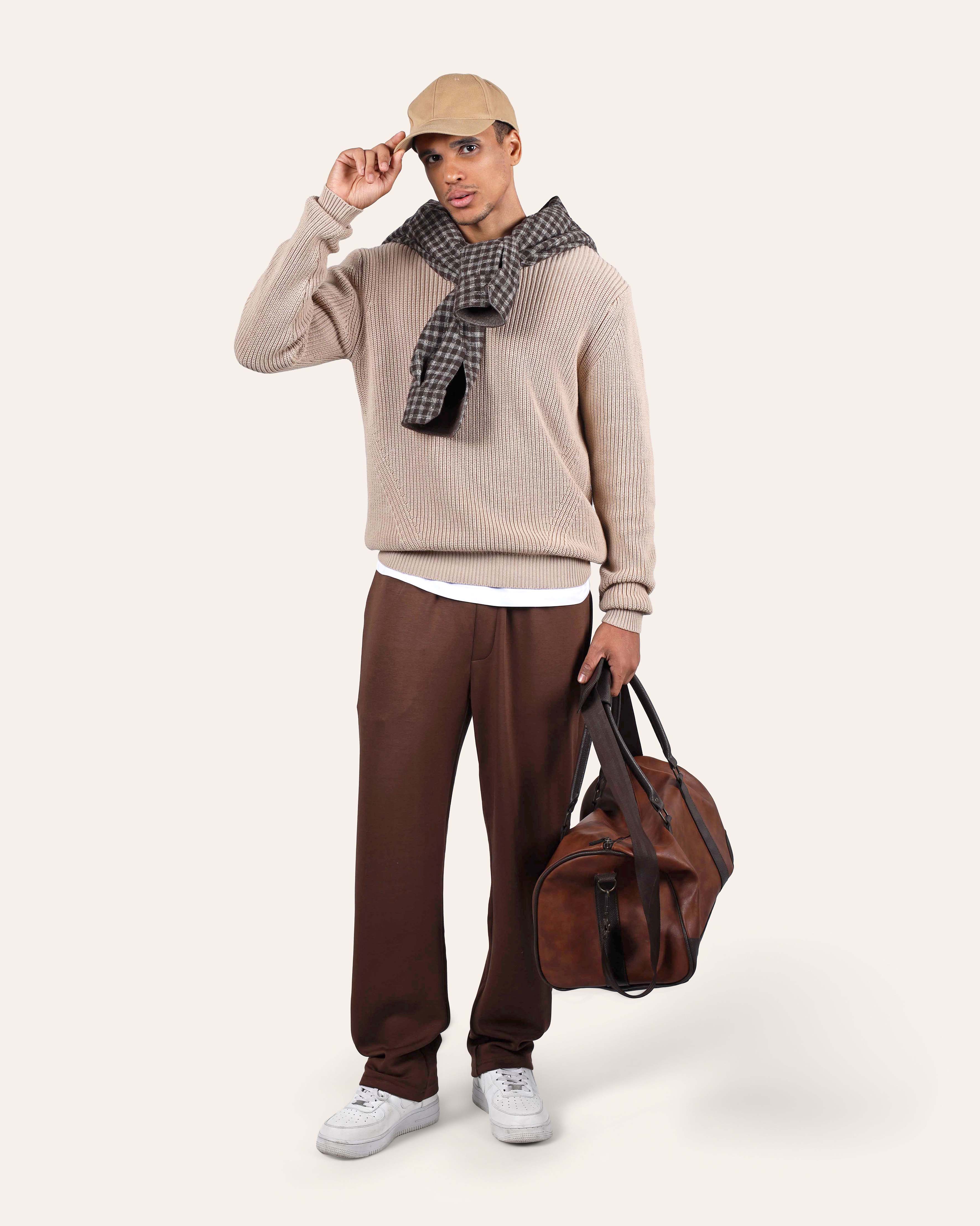 Purl Knit Sweater - Beige