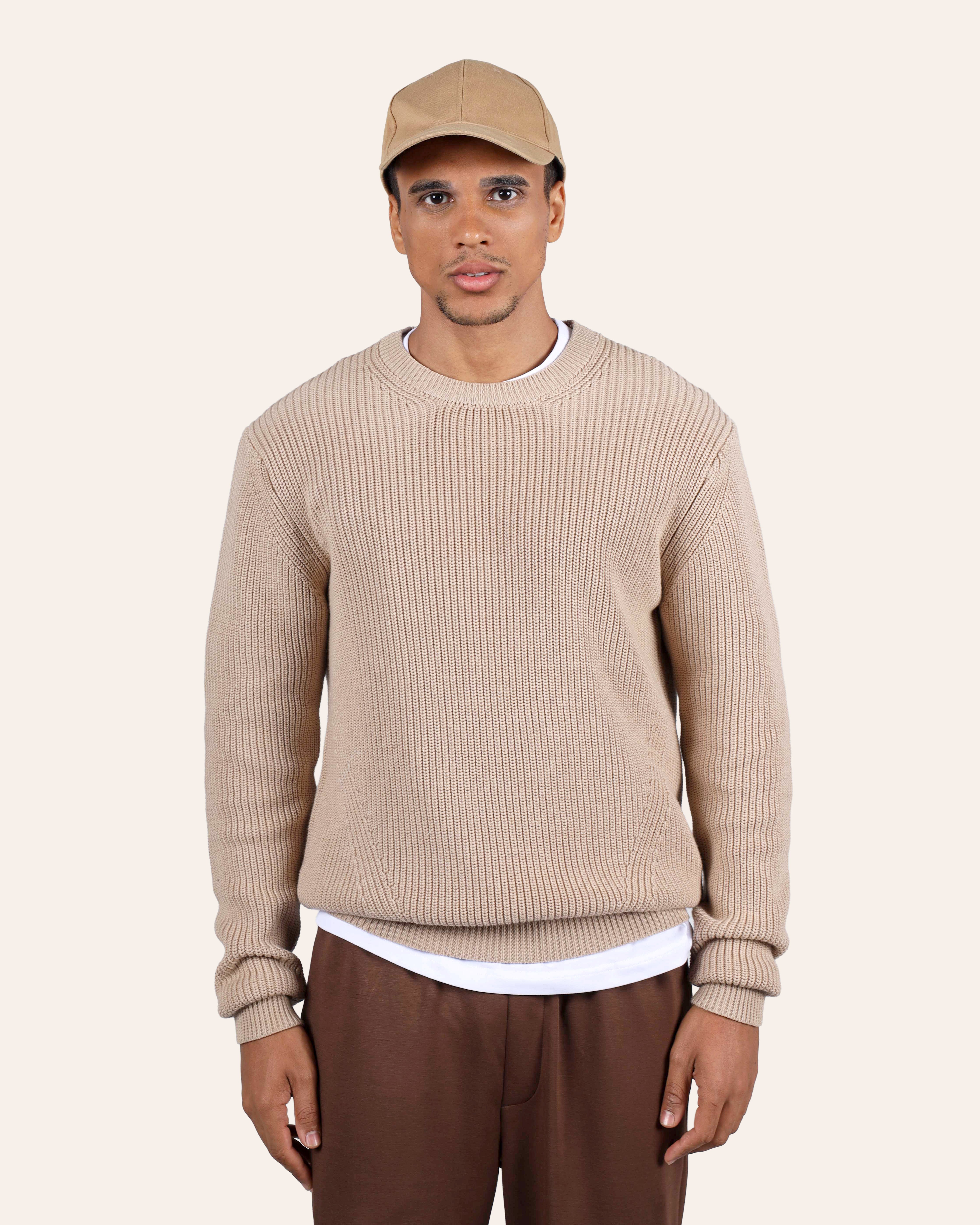 Purl Knit Sweater - Beige