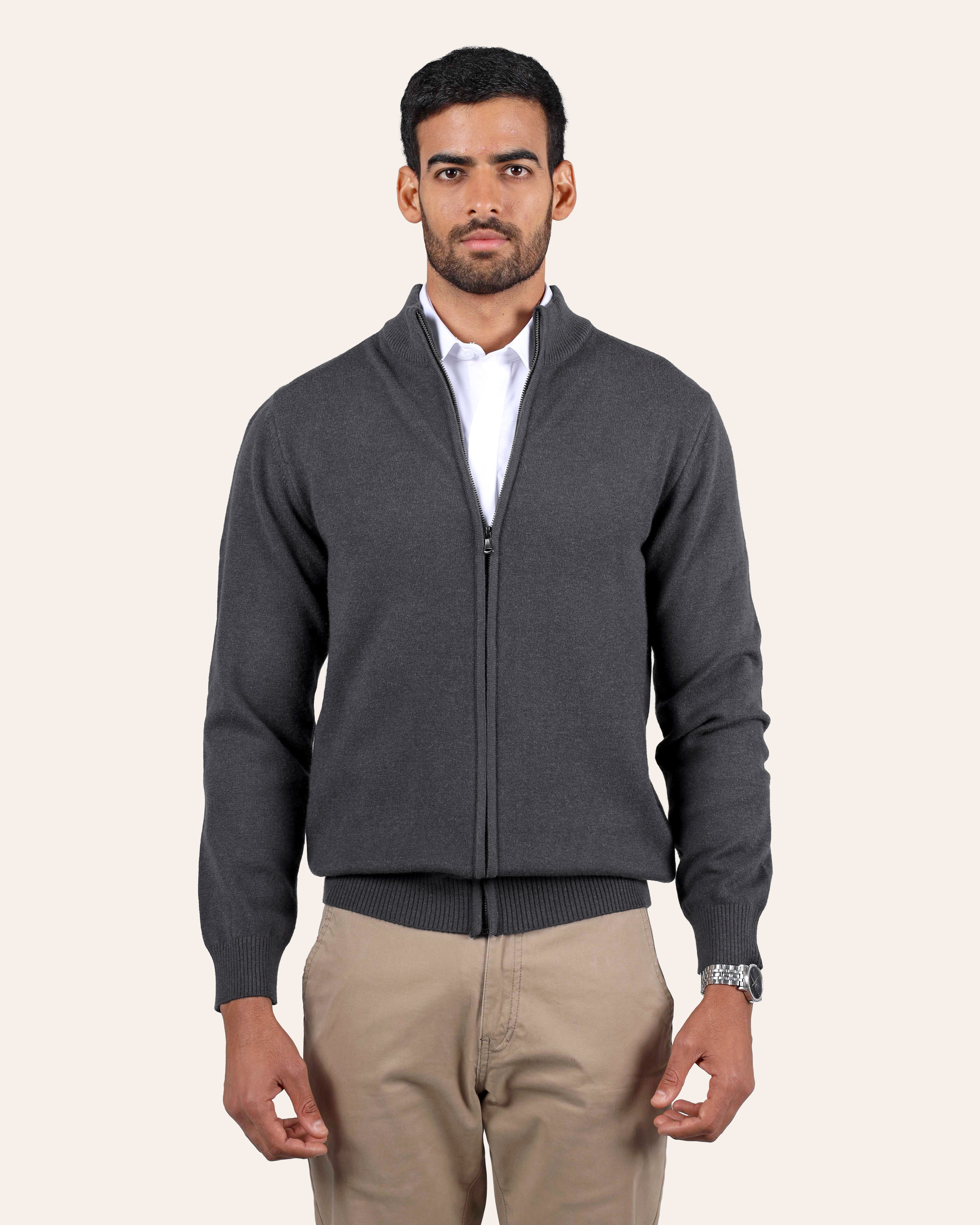 Wool Knitted Jacket - Anthracite