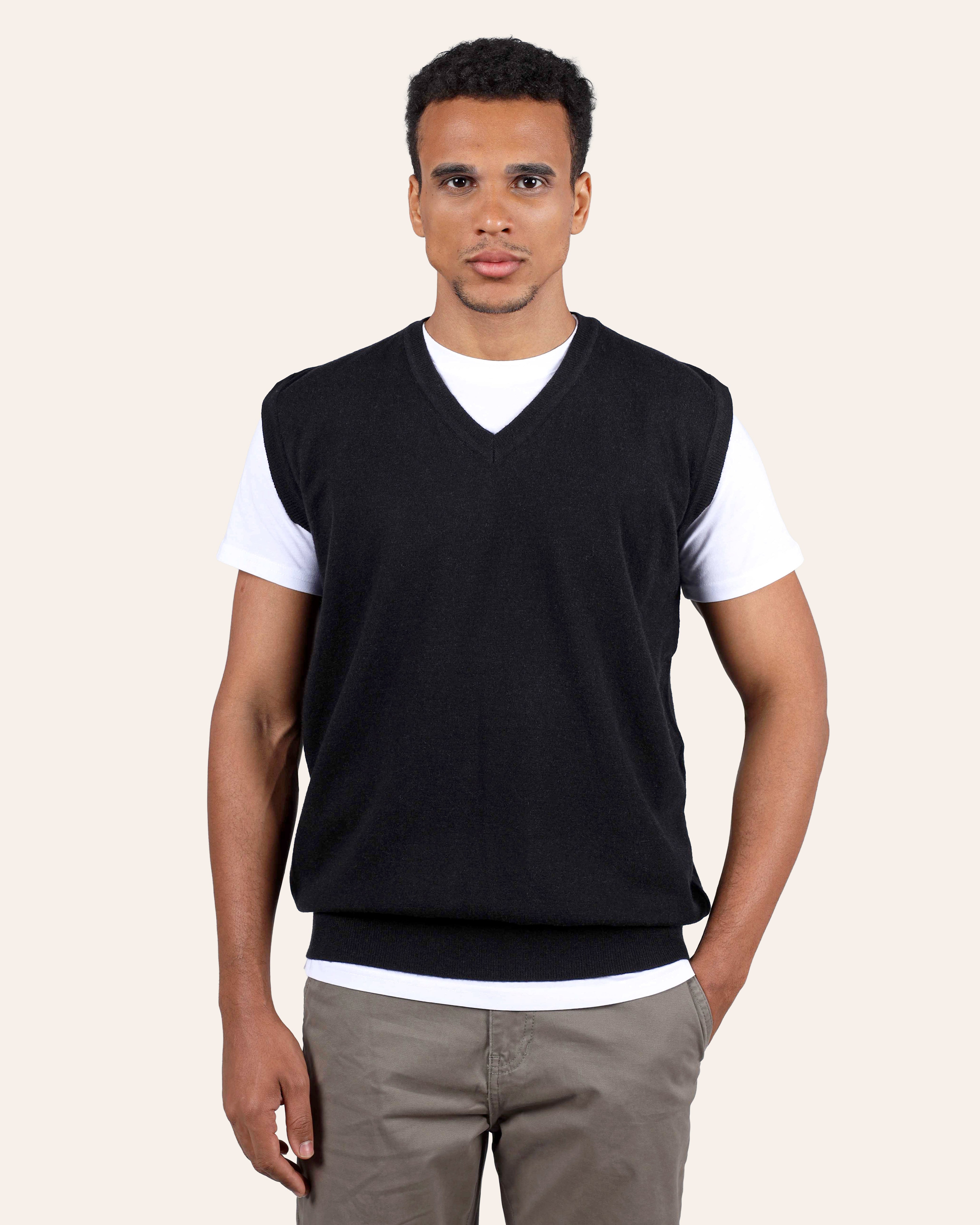 Wool Knitted Vest - Black