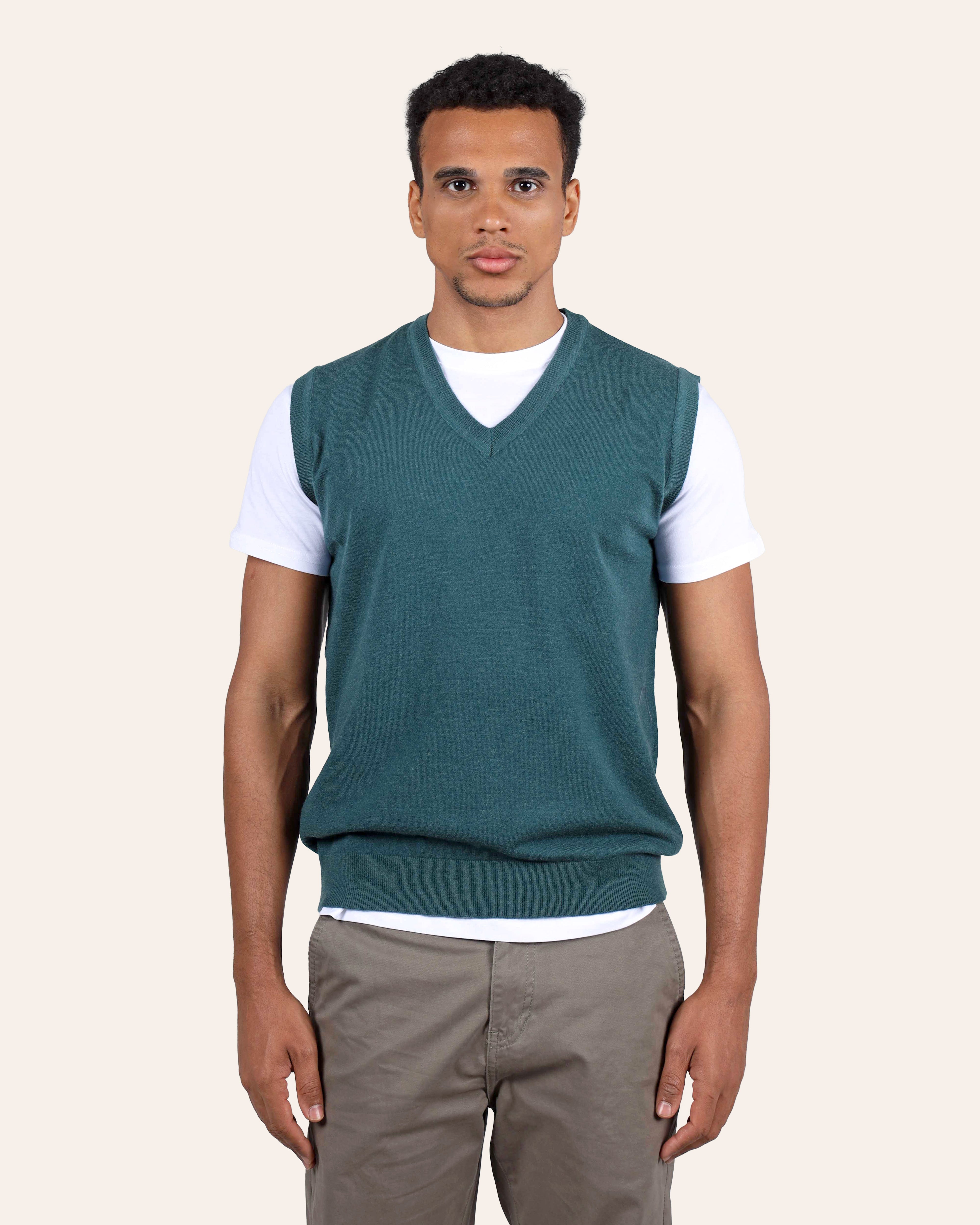 Wool Knitted Vest - Deep Teal
