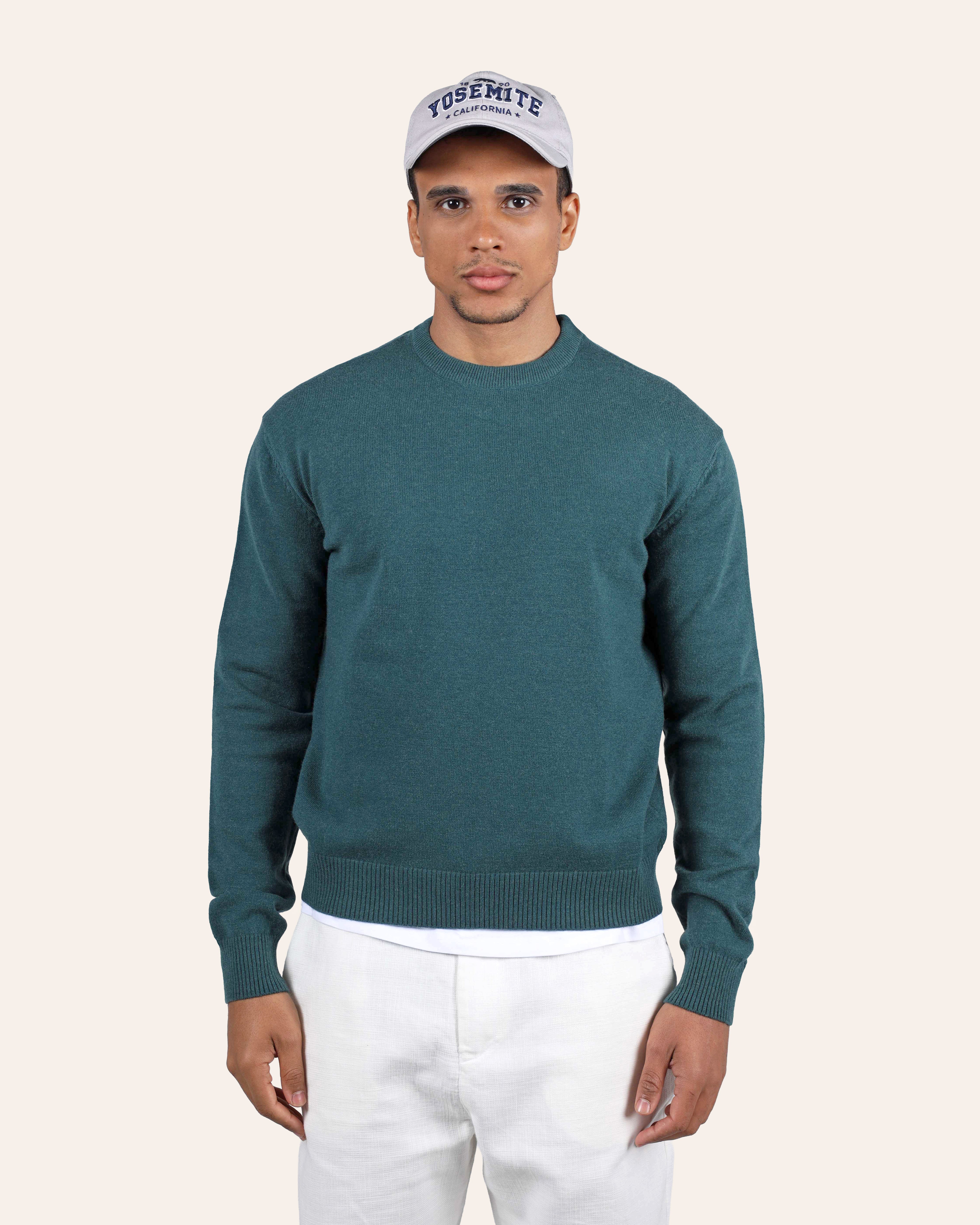 Wool Knitted Sweater - Deep Teal