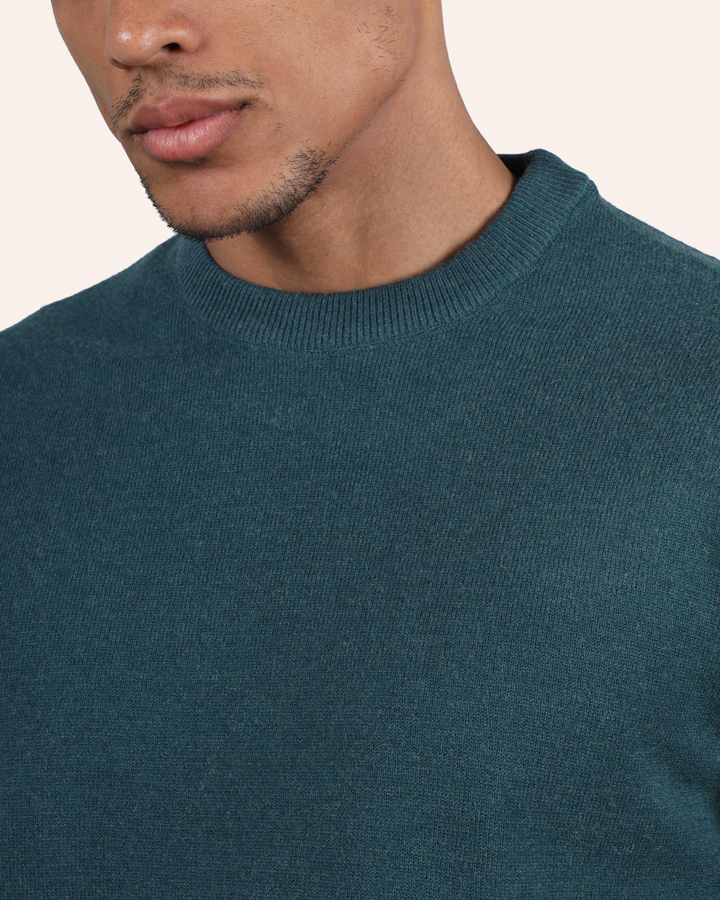Wool Knitted Sweater - Deep Teal