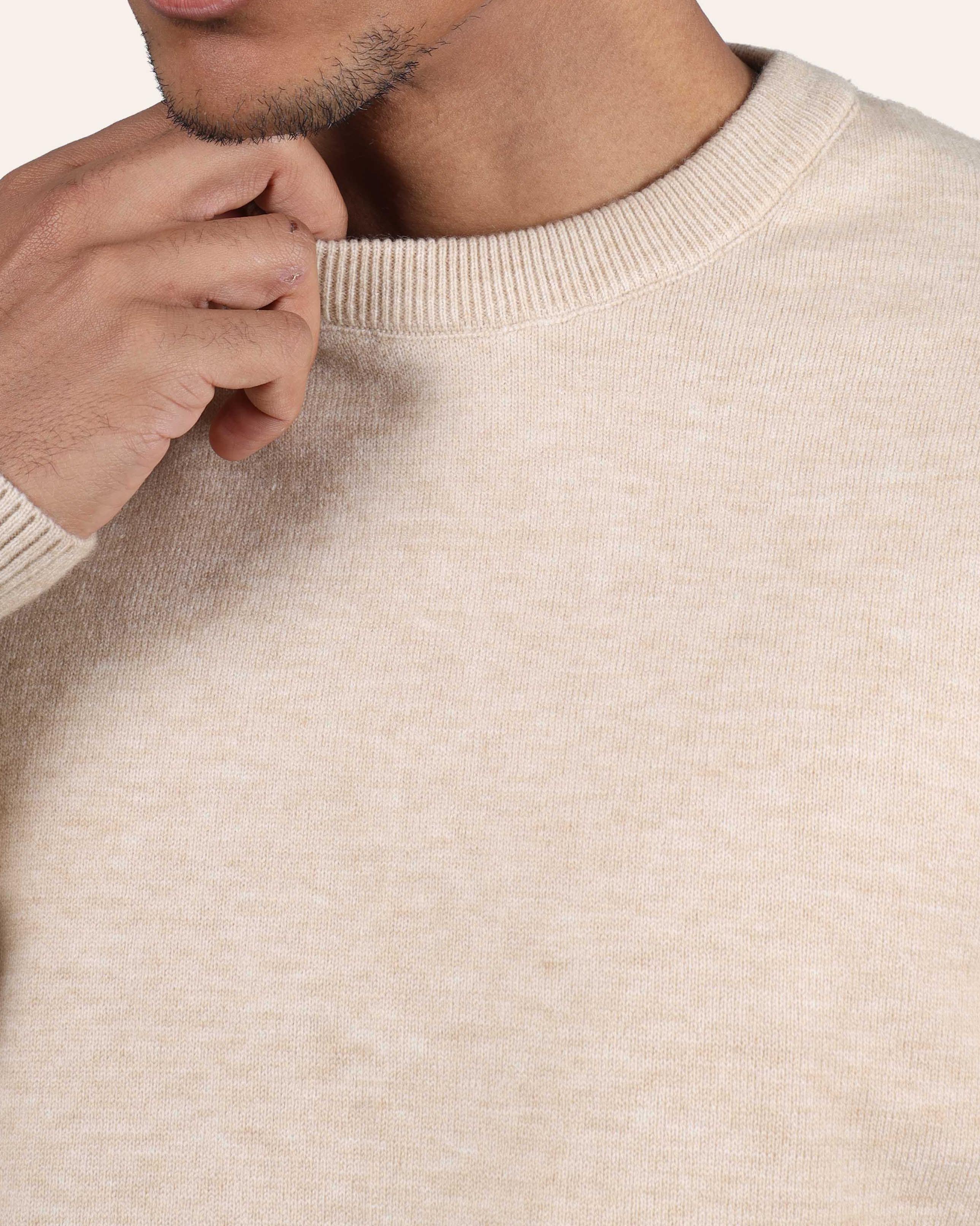 Wool Knitted Sweater - Beige