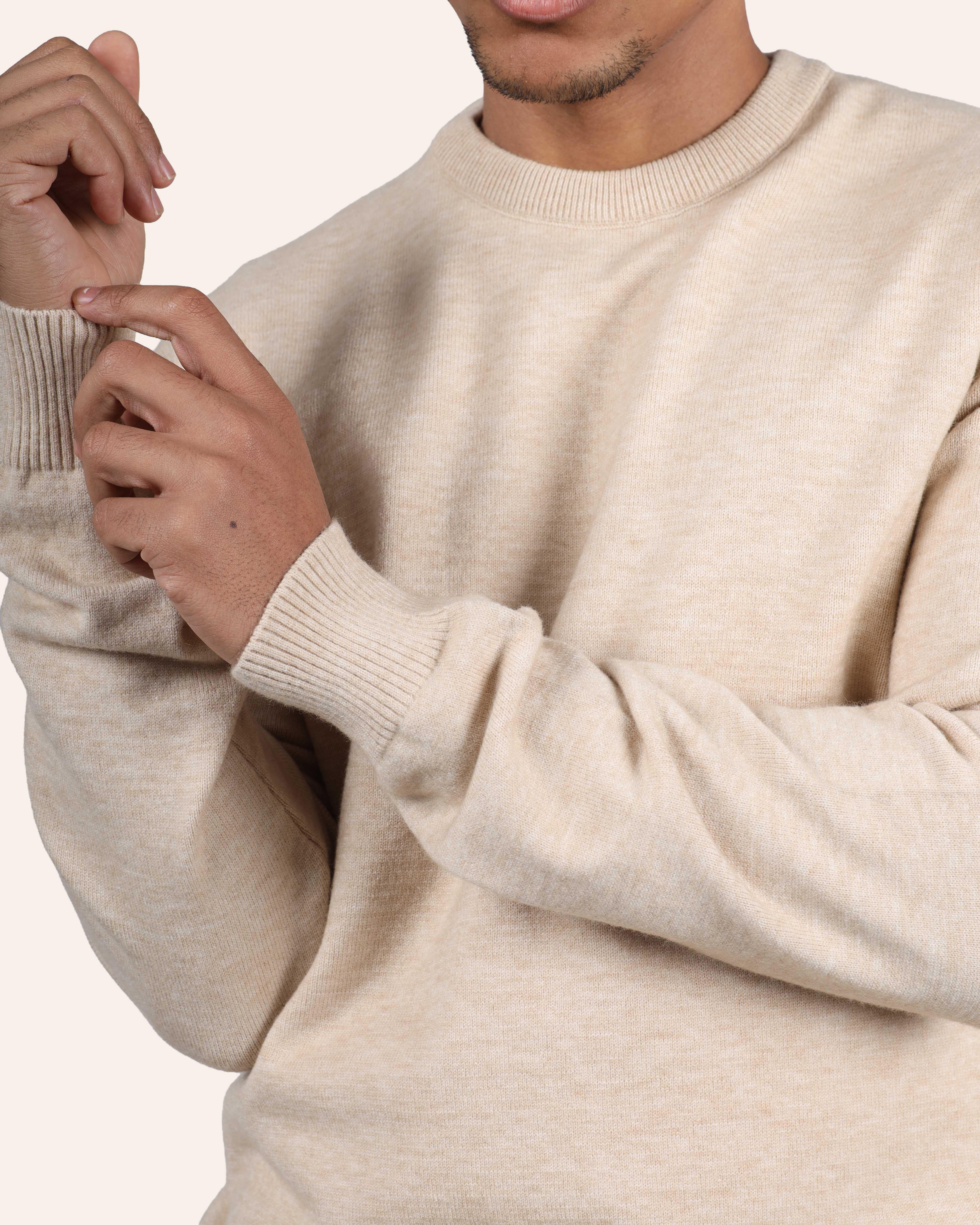 Wool Knitted Sweater - Beige