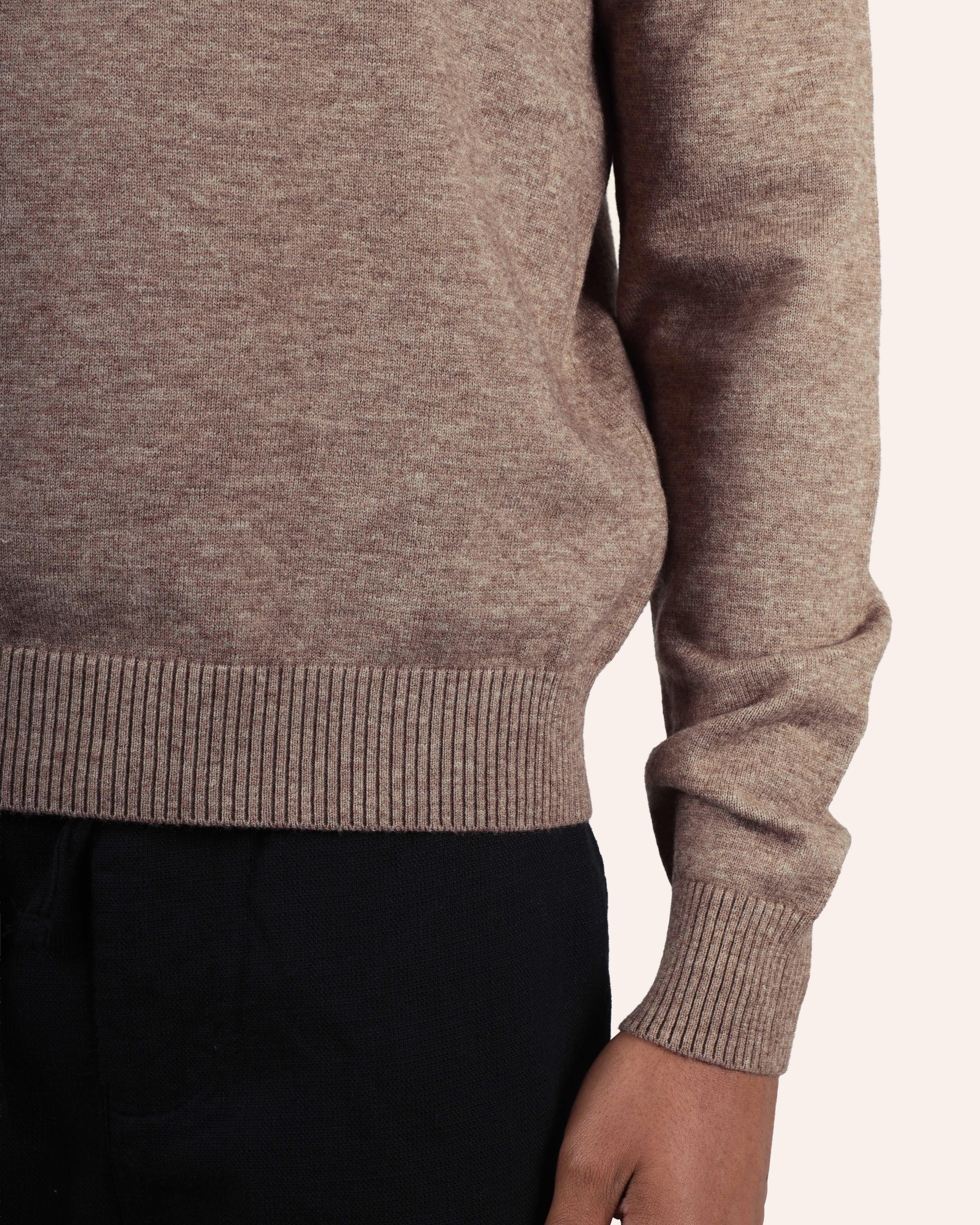 Wool Knitted Sweater - Taupe