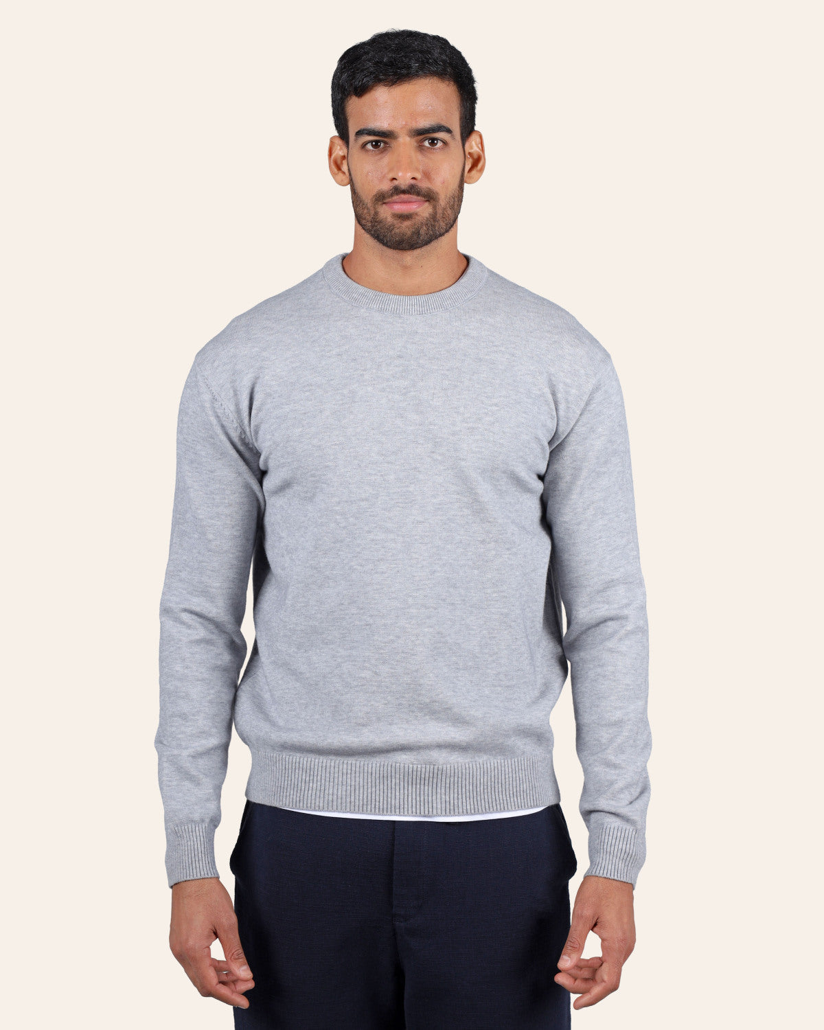 Wool Knitted Sweater - Grey
