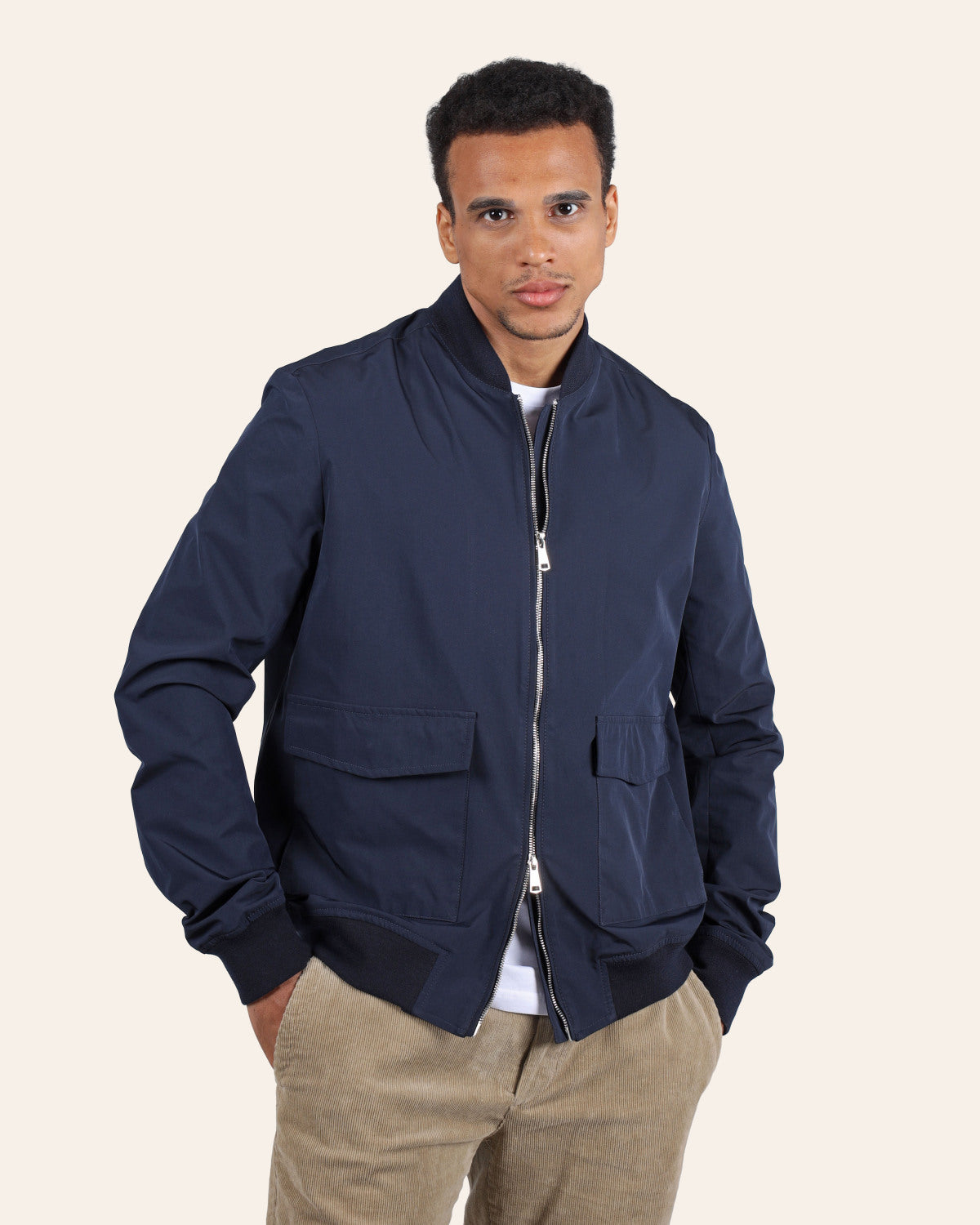 Navy Water-Repellent Technical Jacket