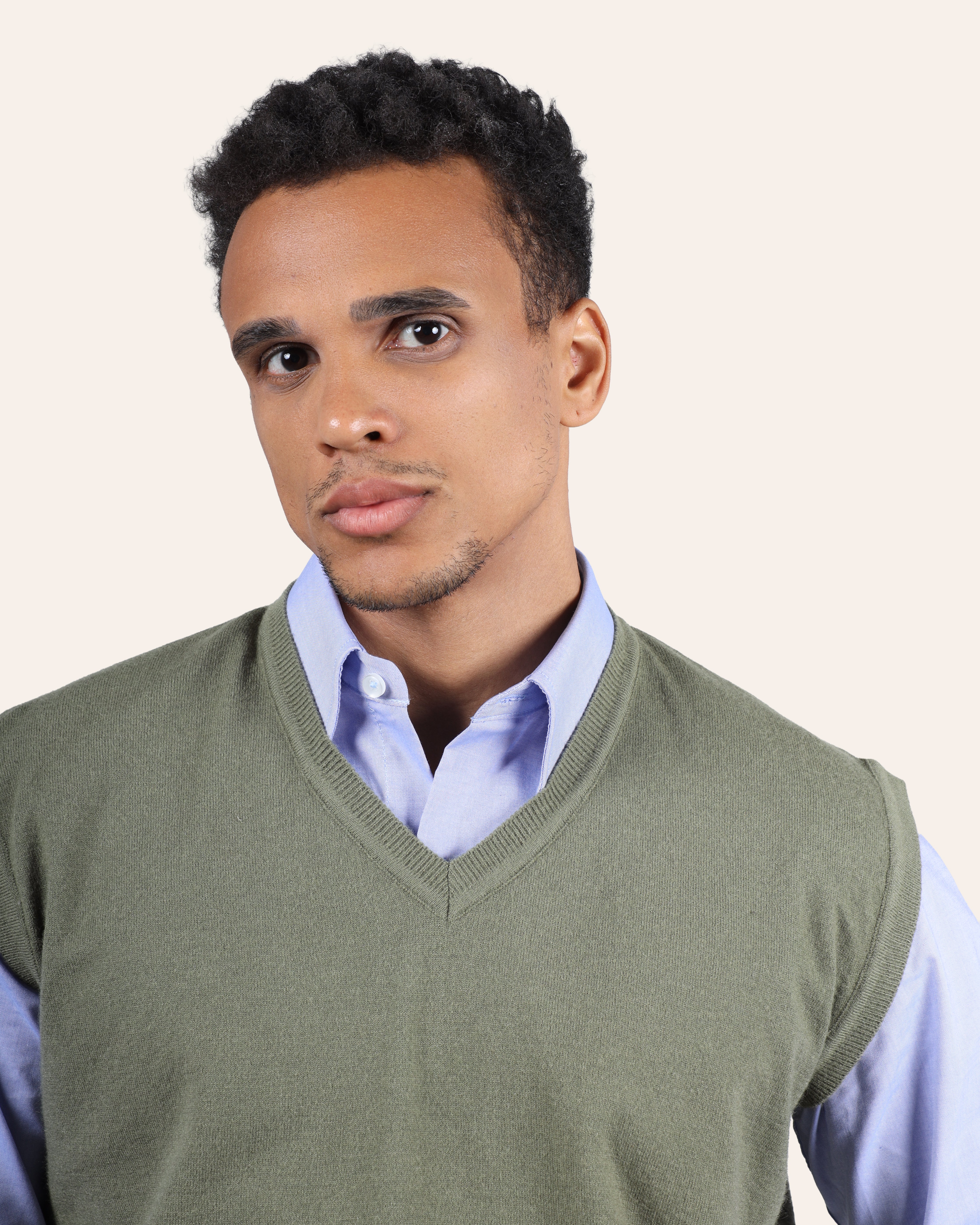 Wool Knitted Vest - Green