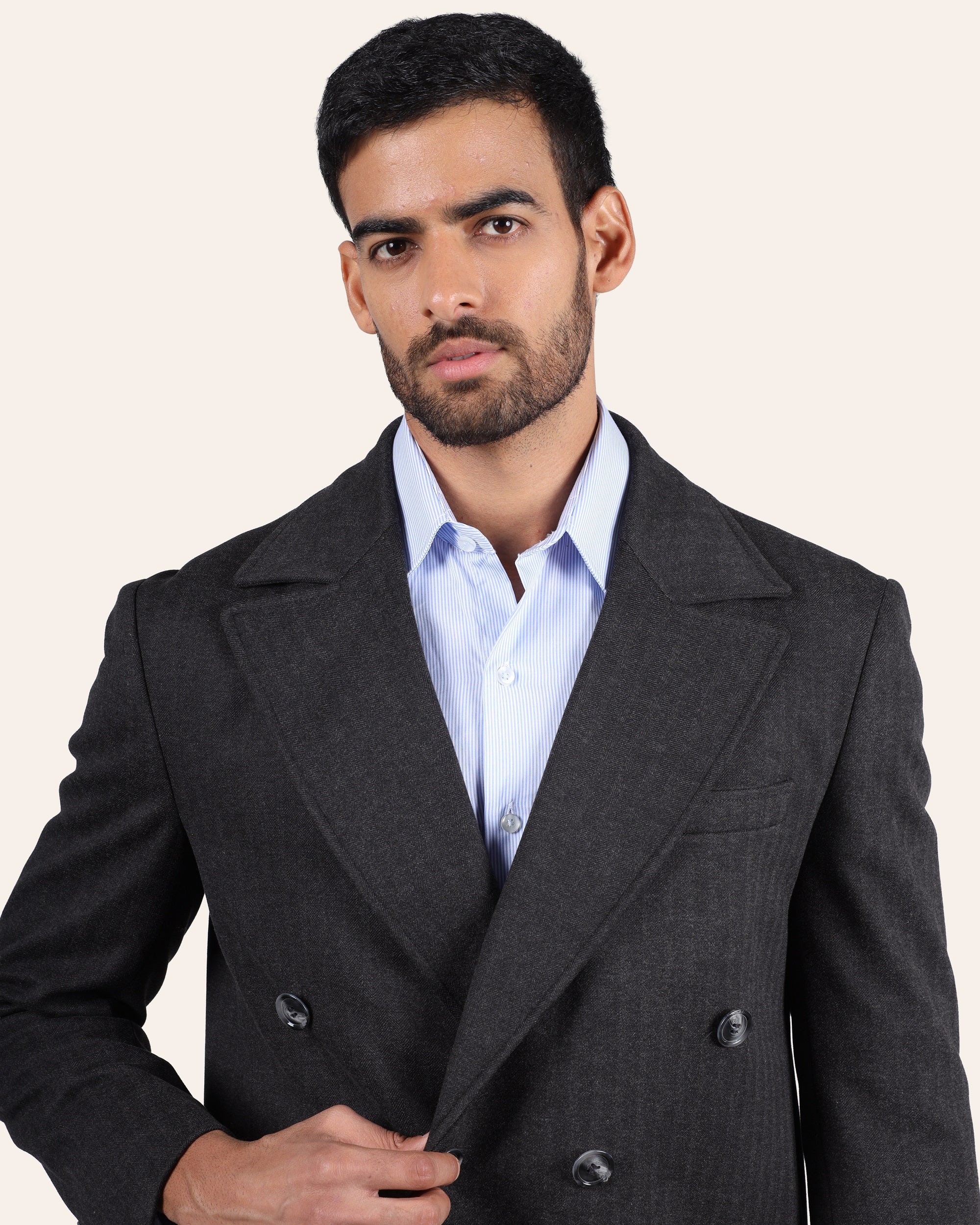 Black Regular Fit Coat