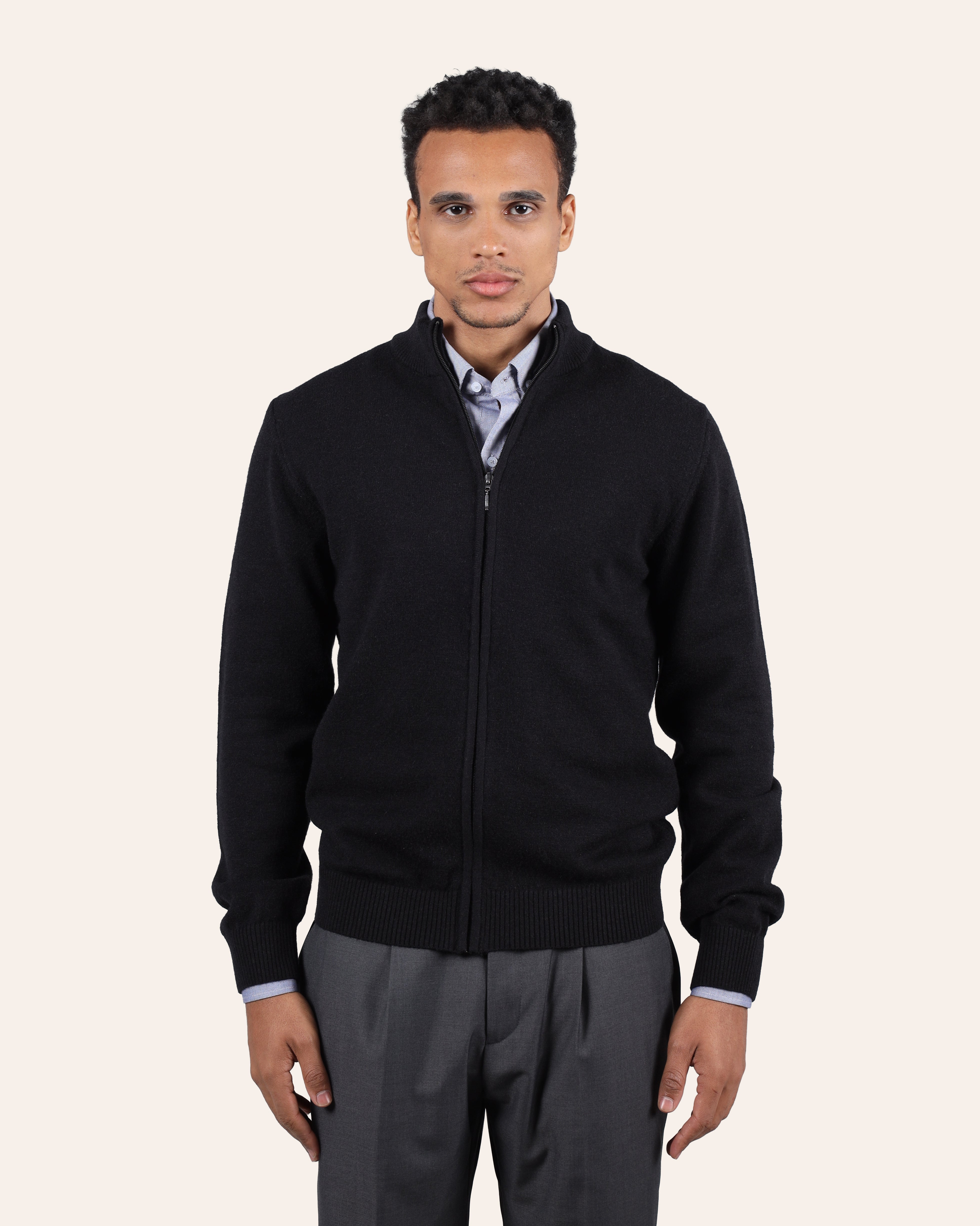 Wool Knitted Jacket - Black