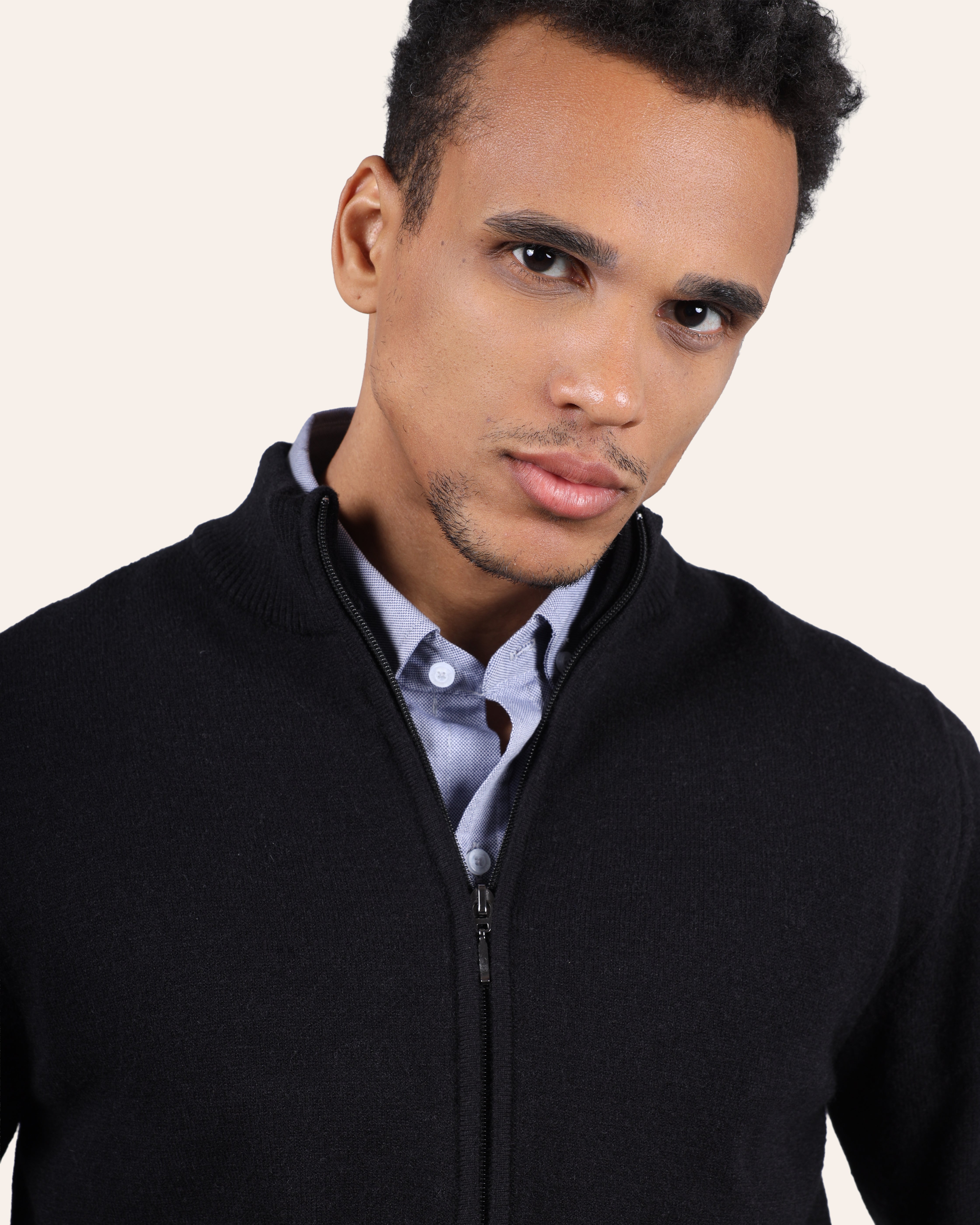 Wool Knitted Jacket - Black