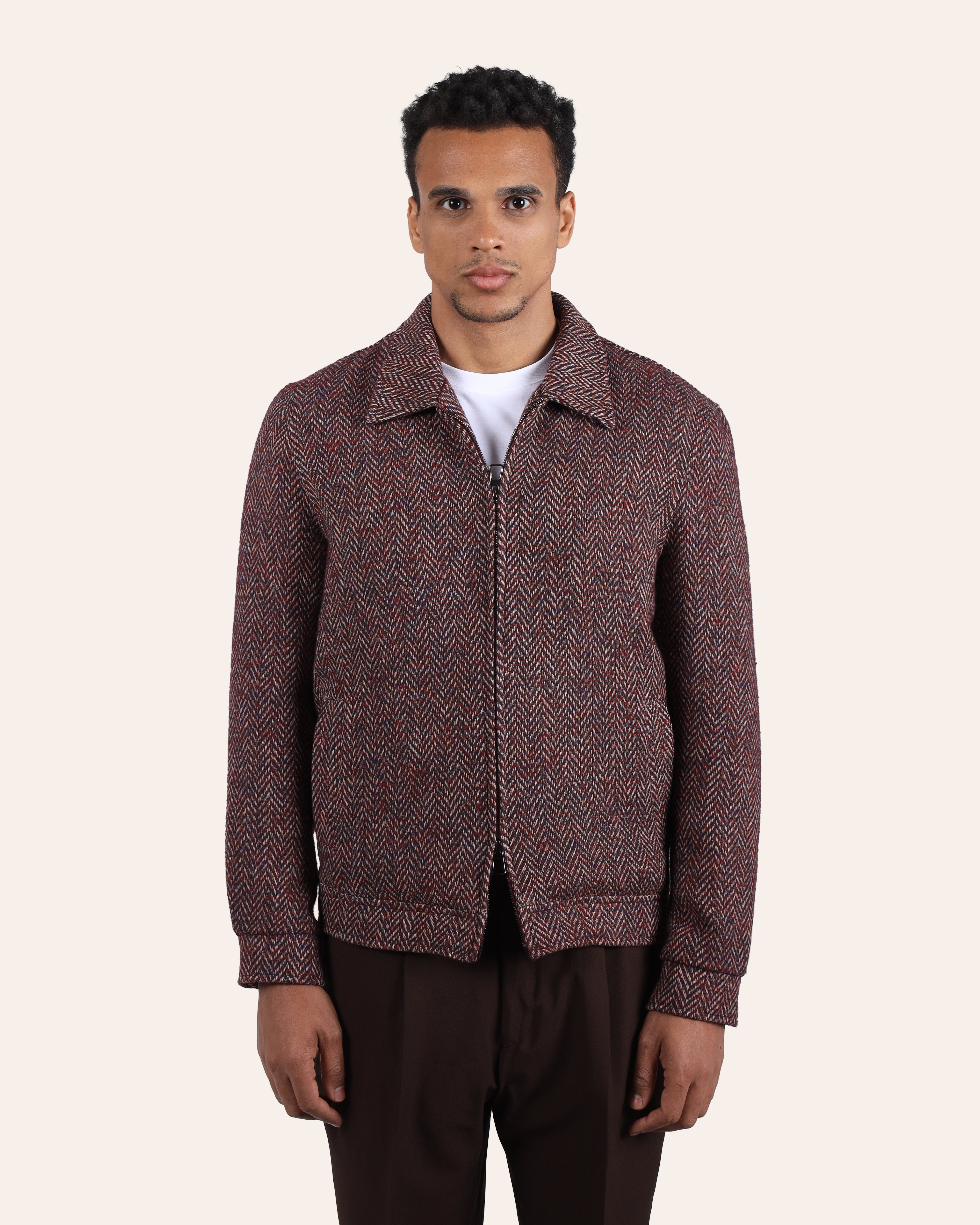 Burgundy Cropped Padded Jacket