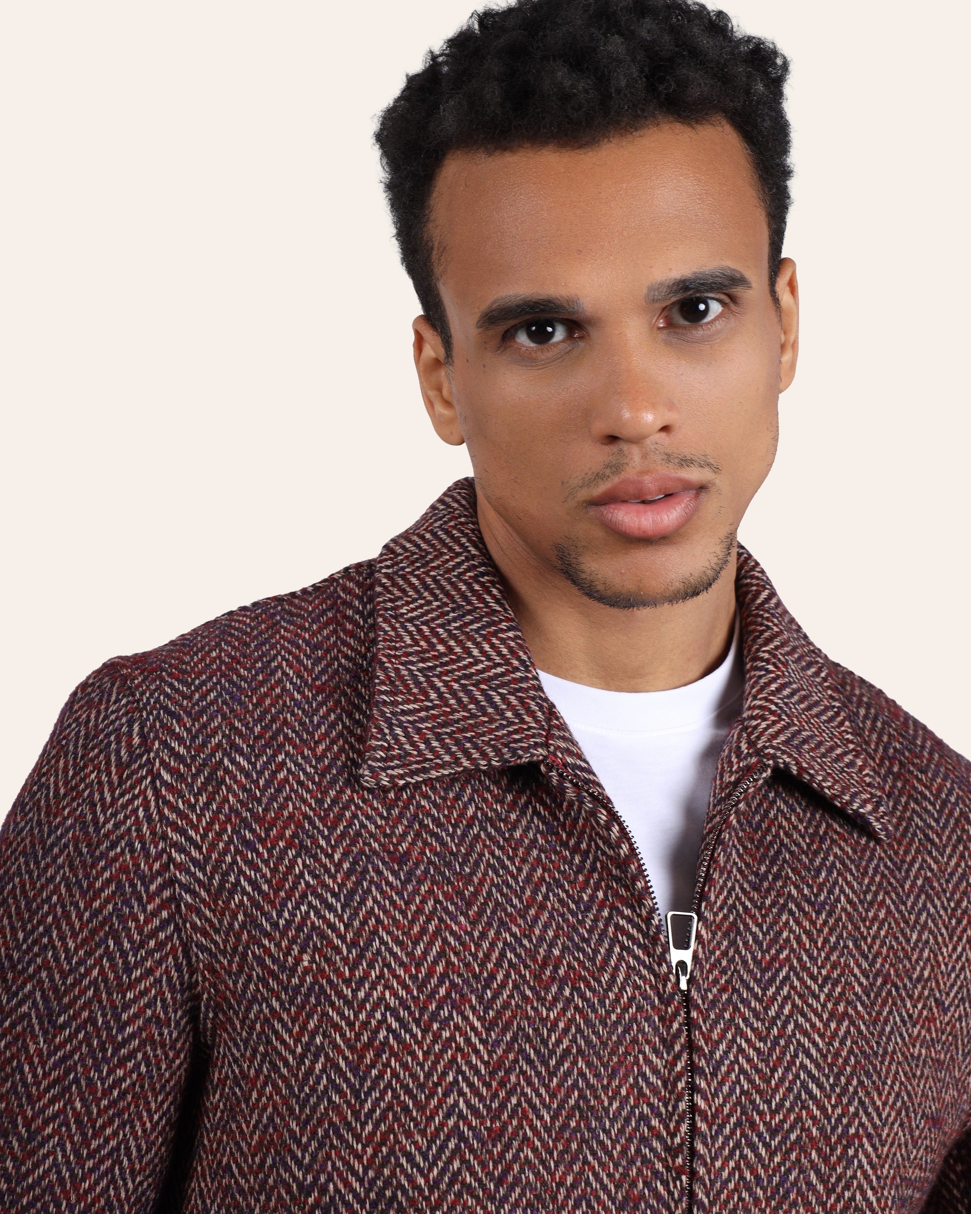 Burgundy Cropped Padded Jacket