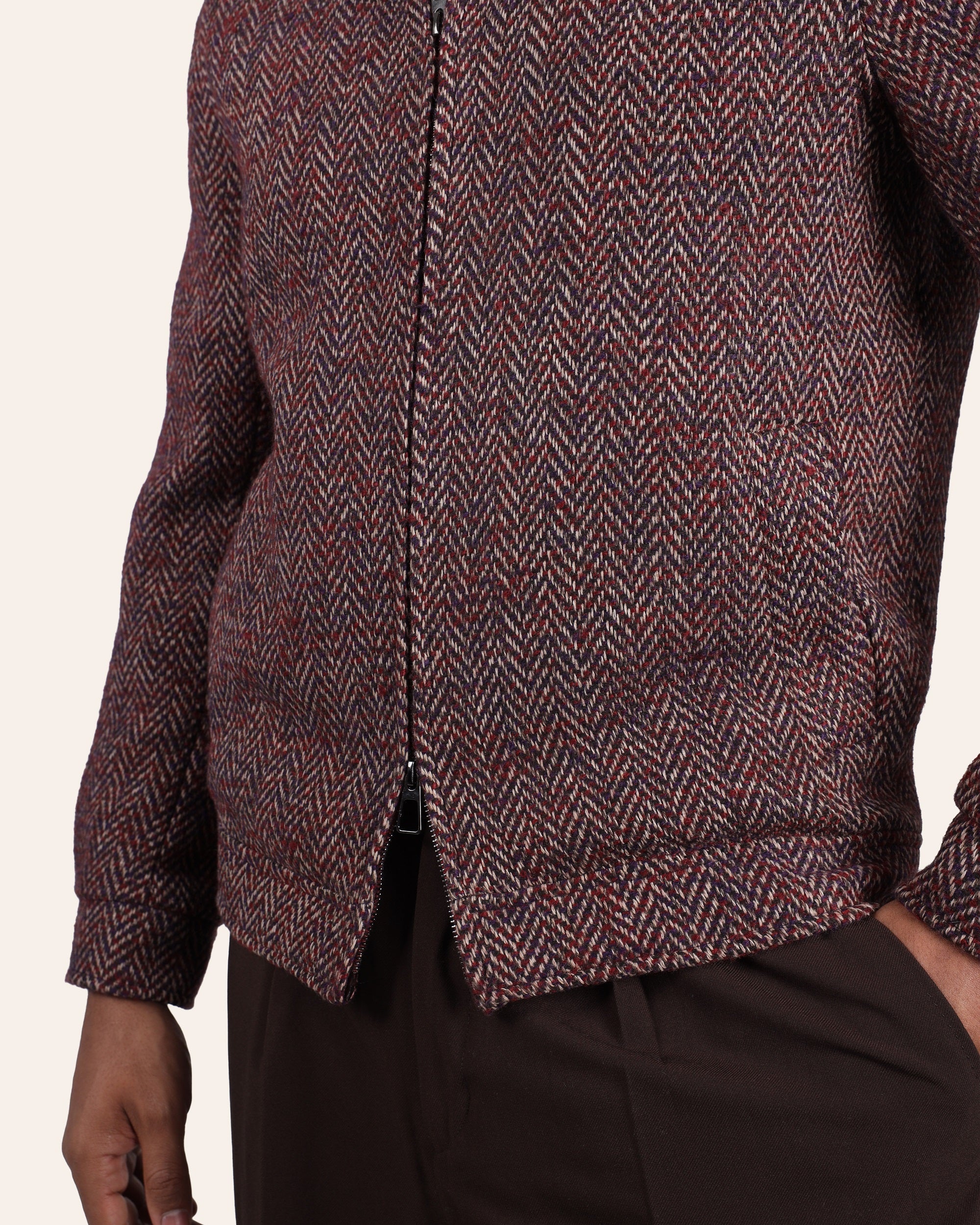 Burgundy Cropped Padded Jacket