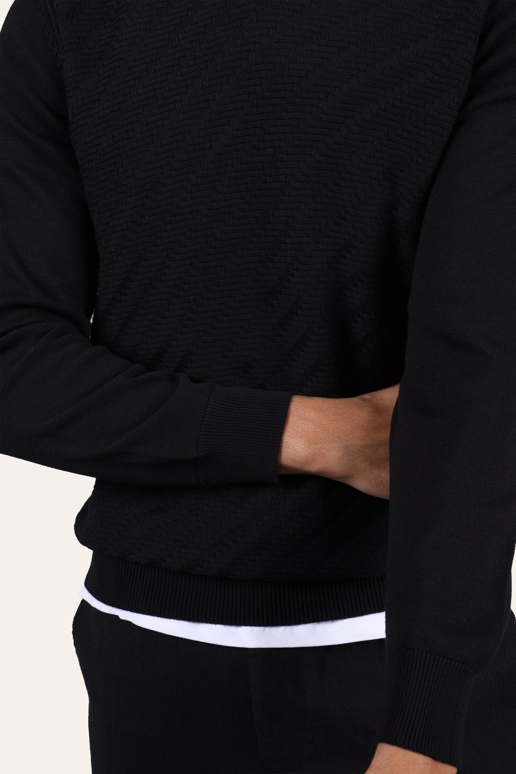 Black Knitted V-Neck