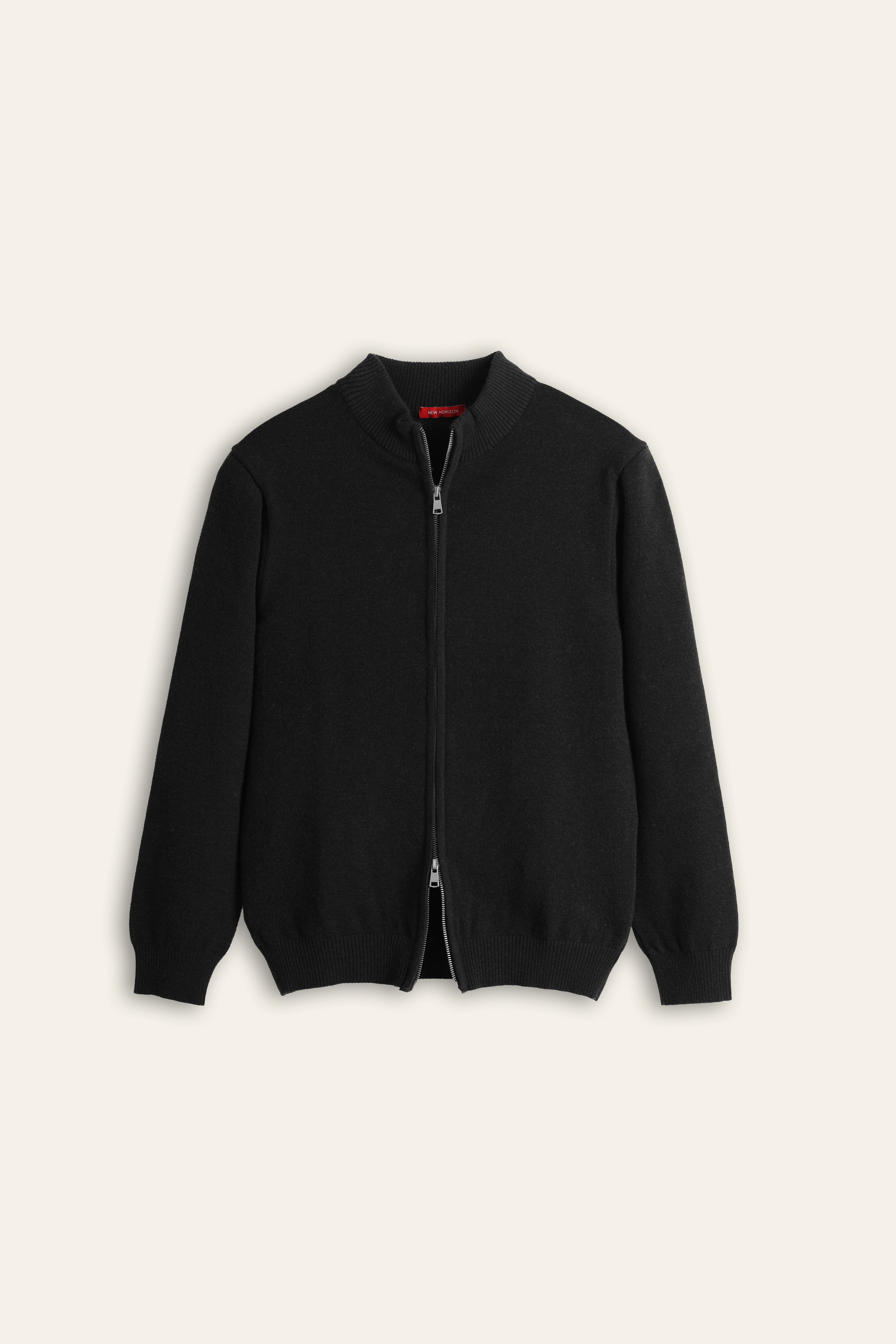 Wool Knitted Jacket - Black