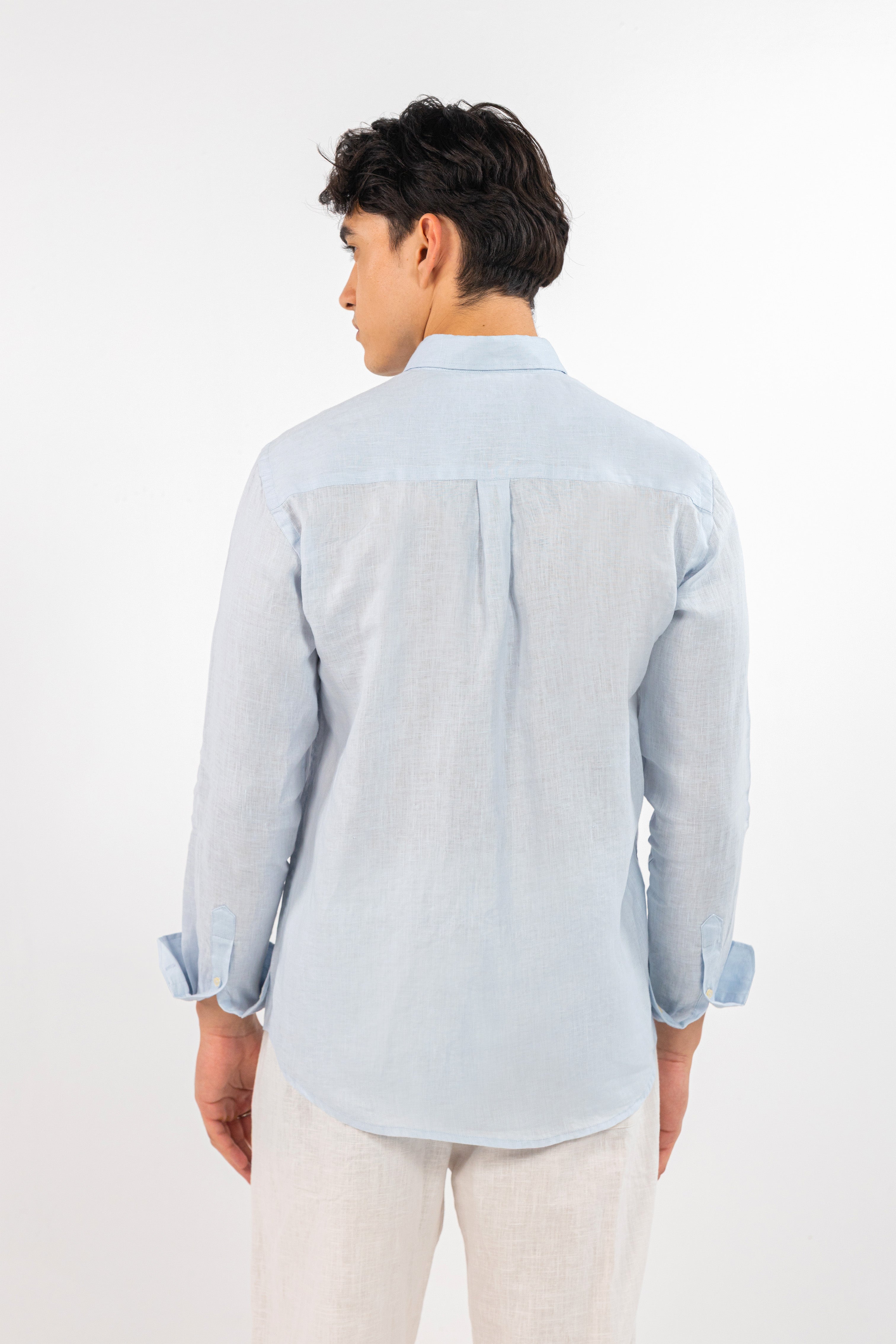 Sky Blue Pure Linen Shirt