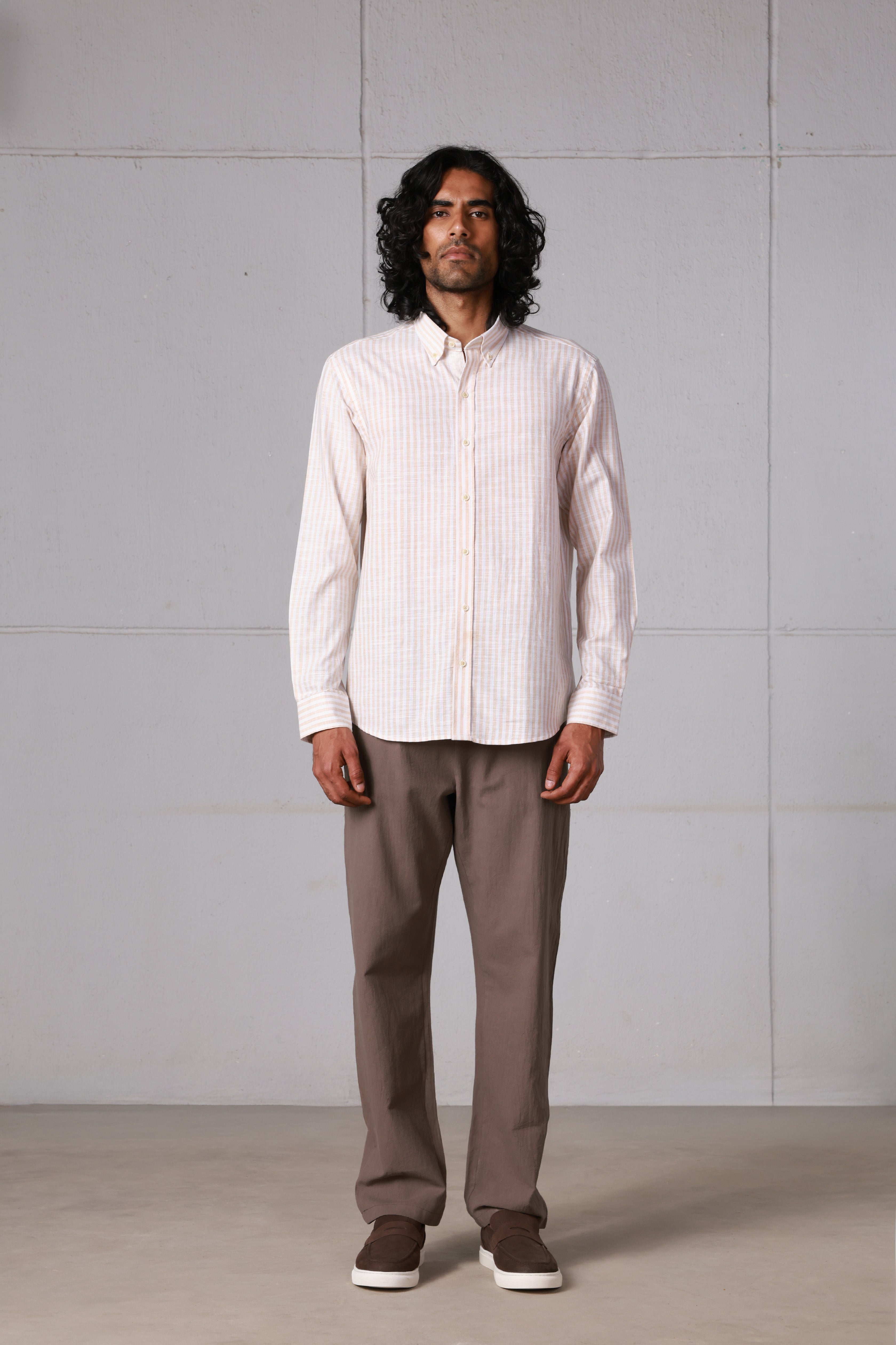 Beige Light Weave Cotton Shirt