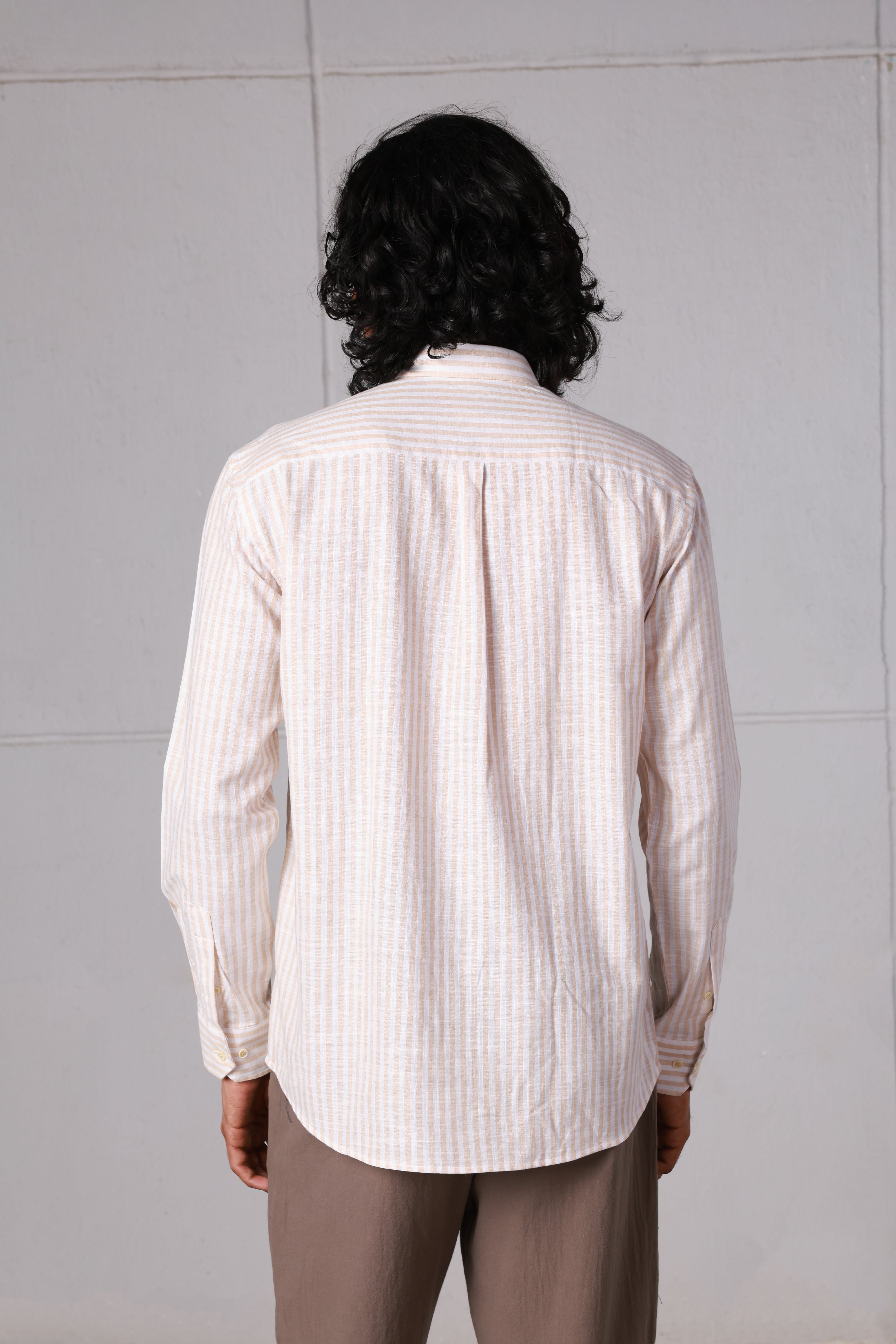 Beige Light Weave Cotton Shirt