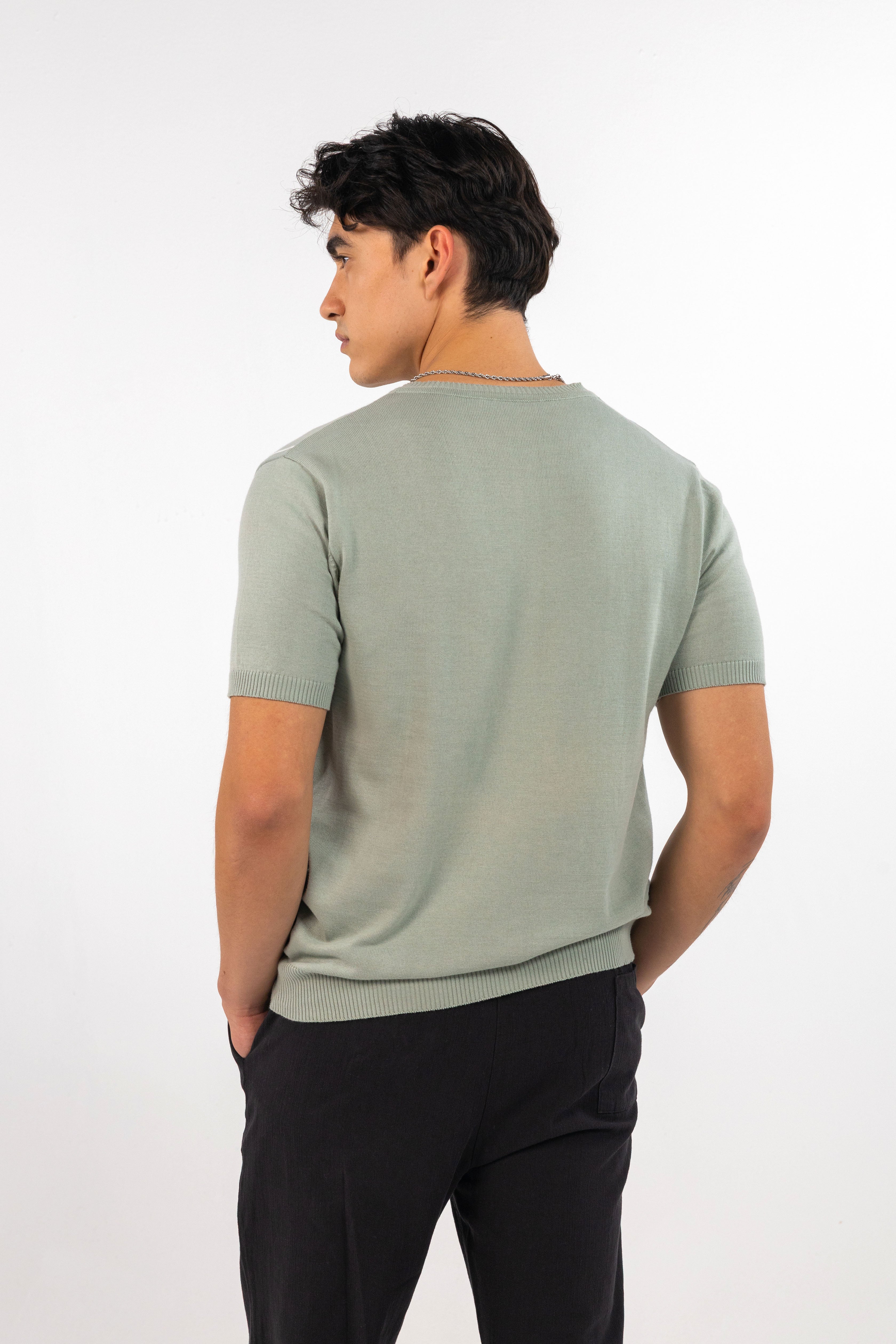 Mint Diamond Knitted Shirt