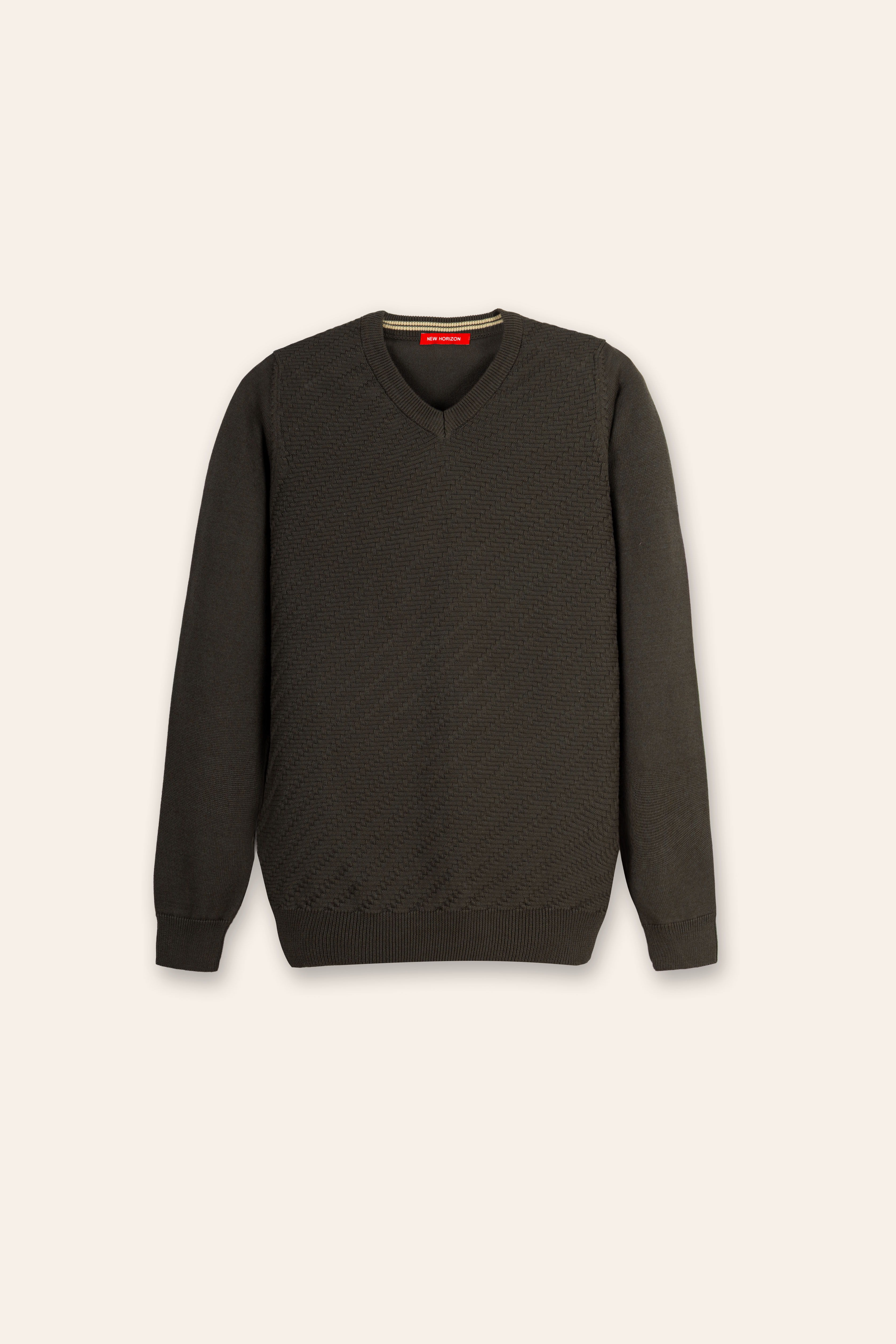 Olive Knitted V-Neck