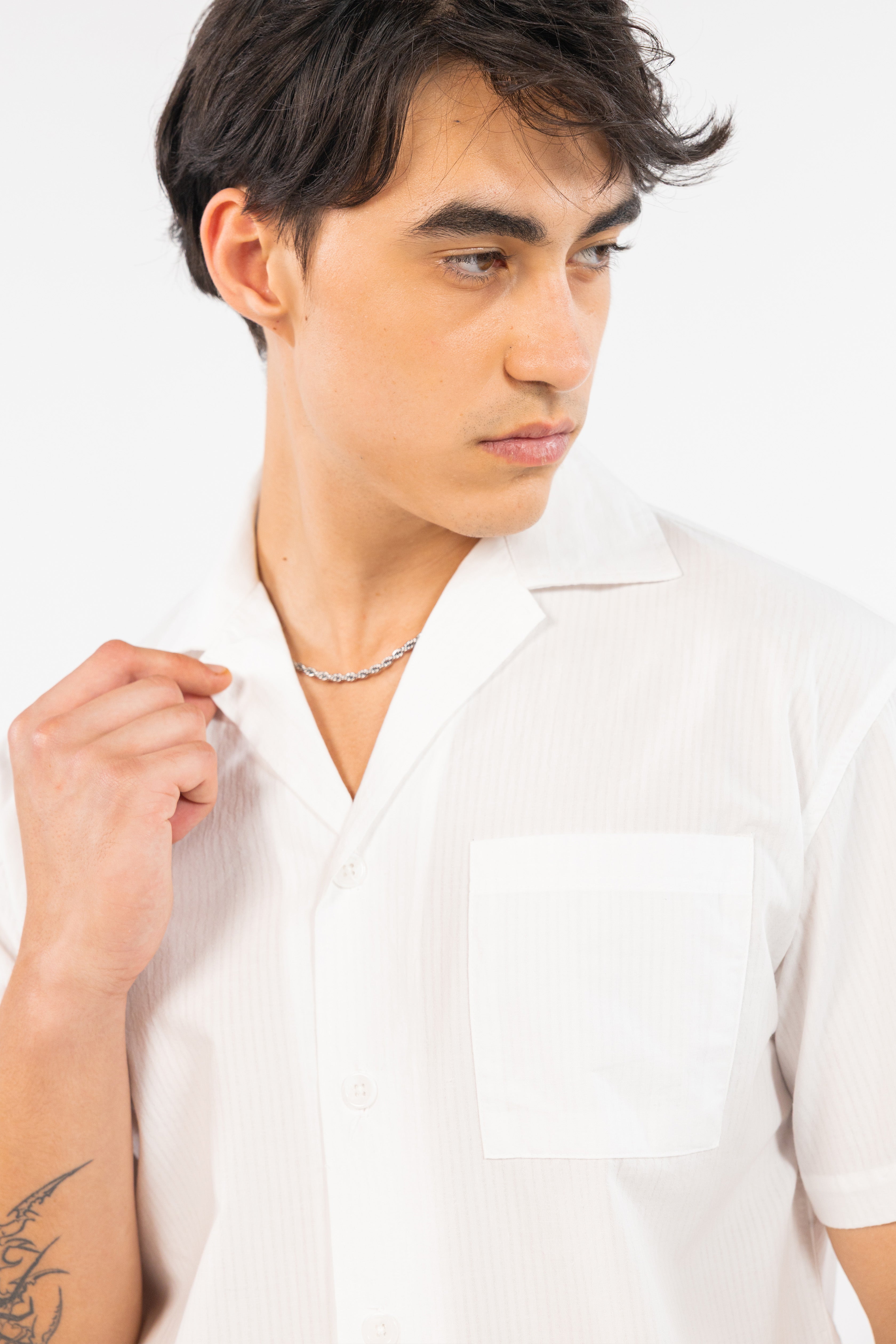 White Striped Flowing Shirt