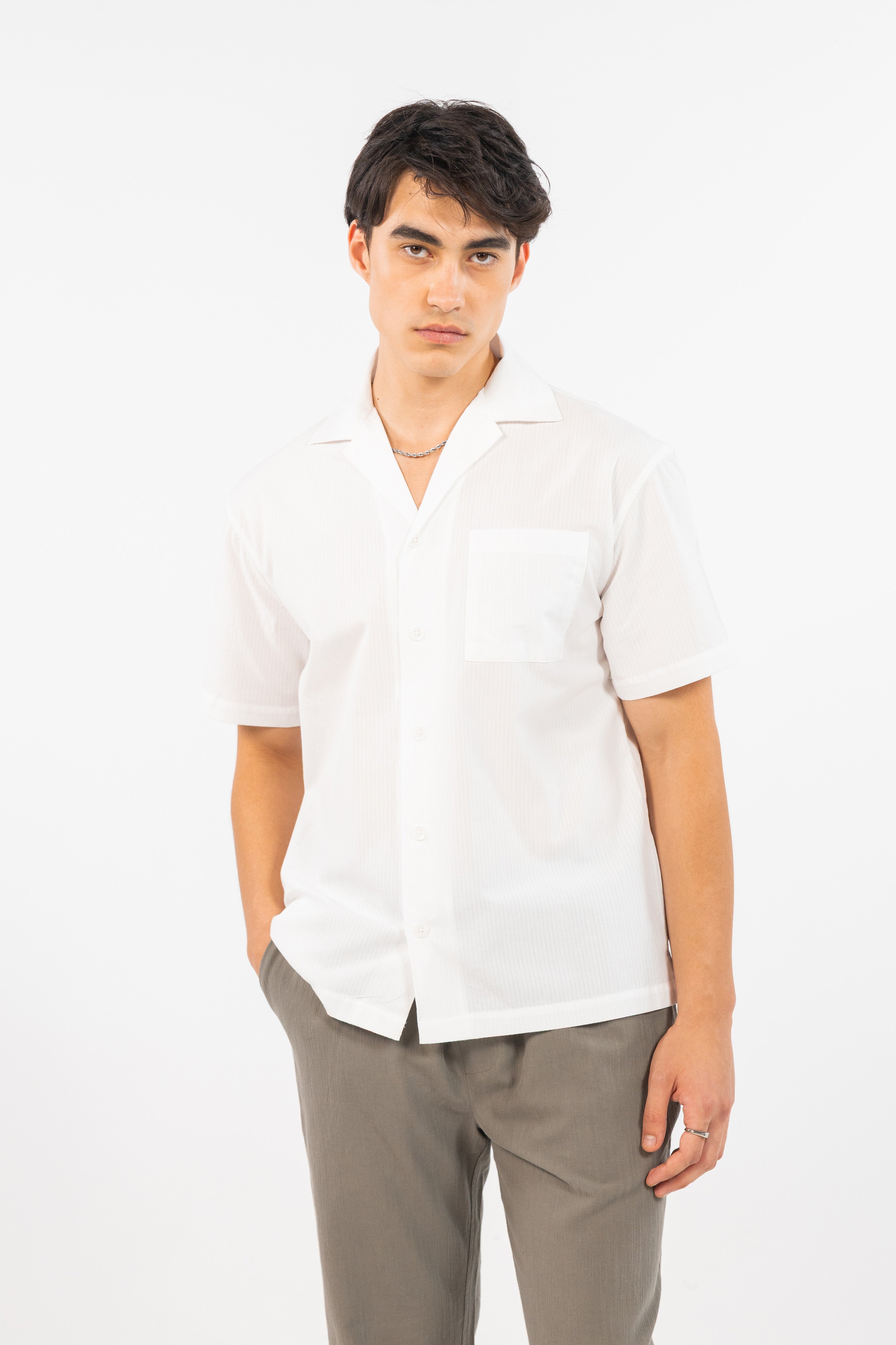 White Striped Flowing Shirt