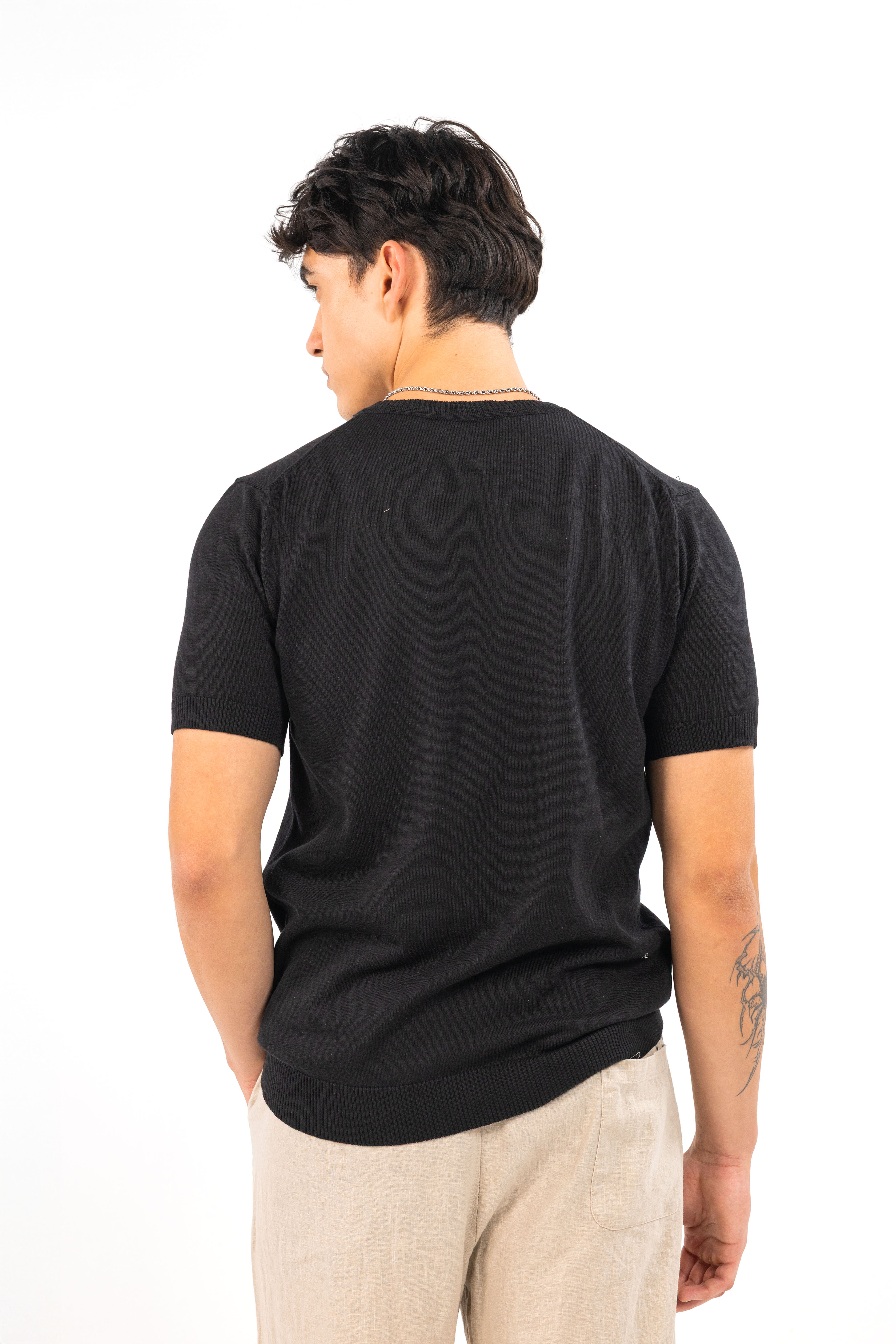 Black Knit T-Shirt