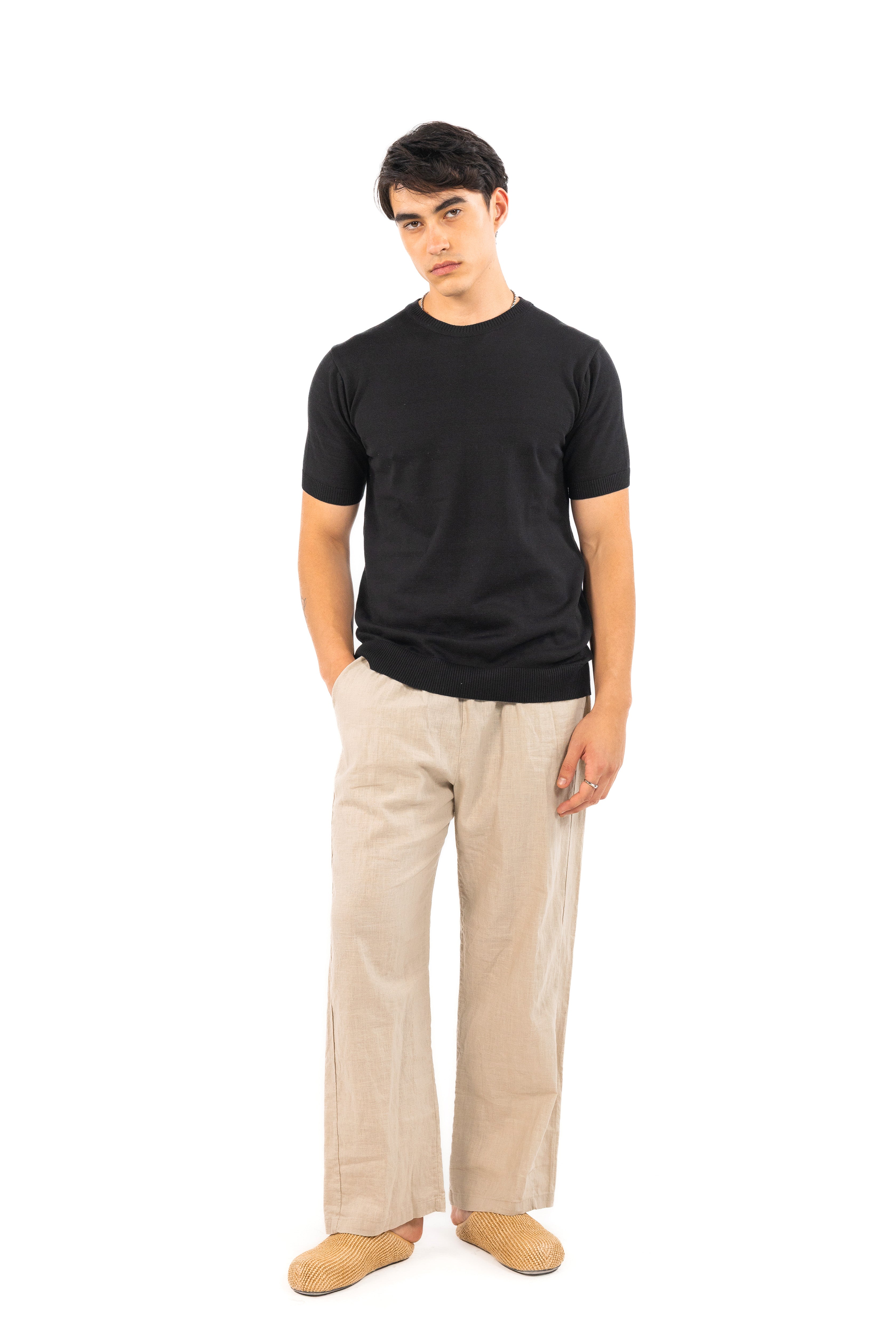 Black Knit T-Shirt