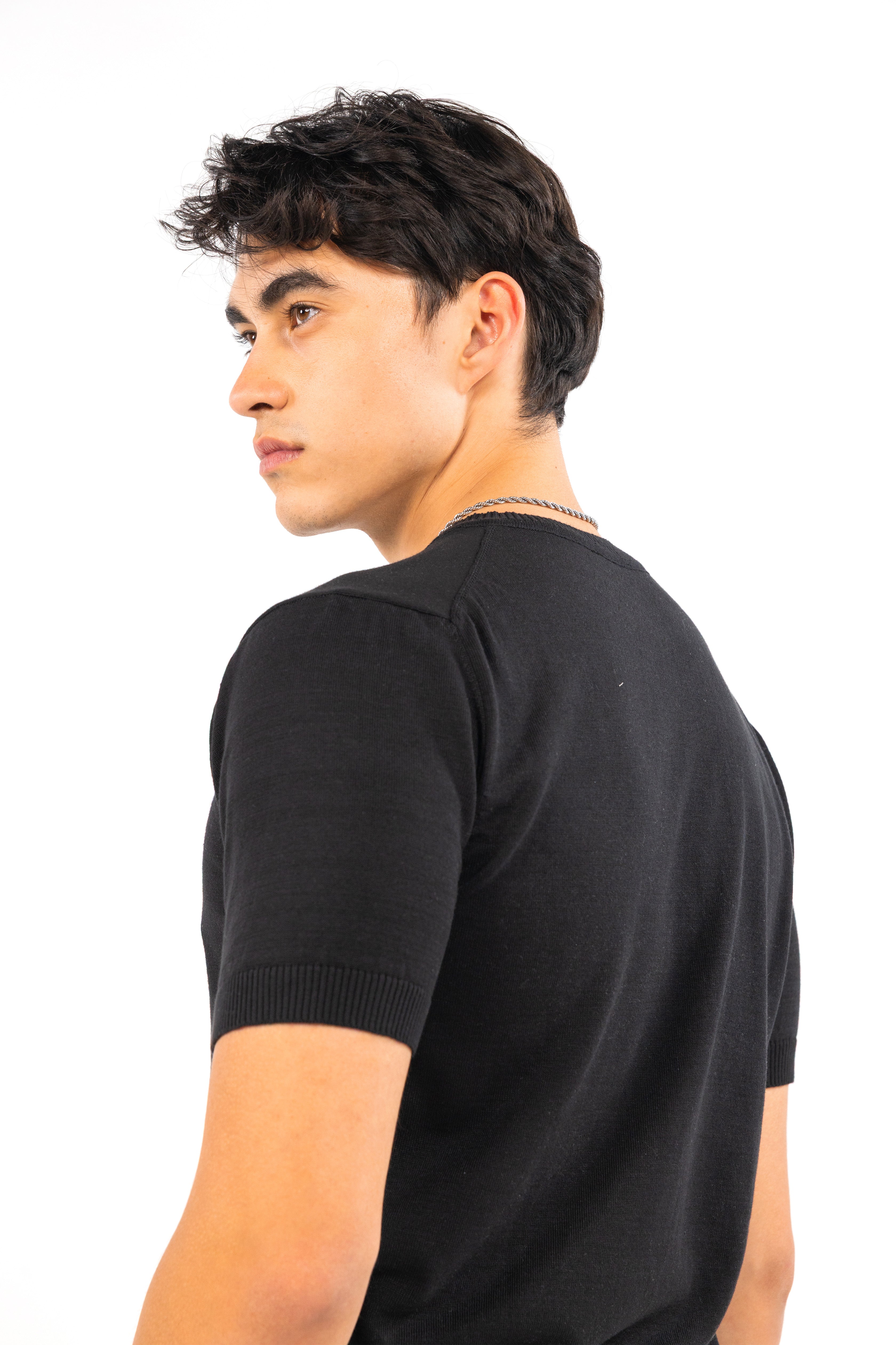 Black Knit T-Shirt