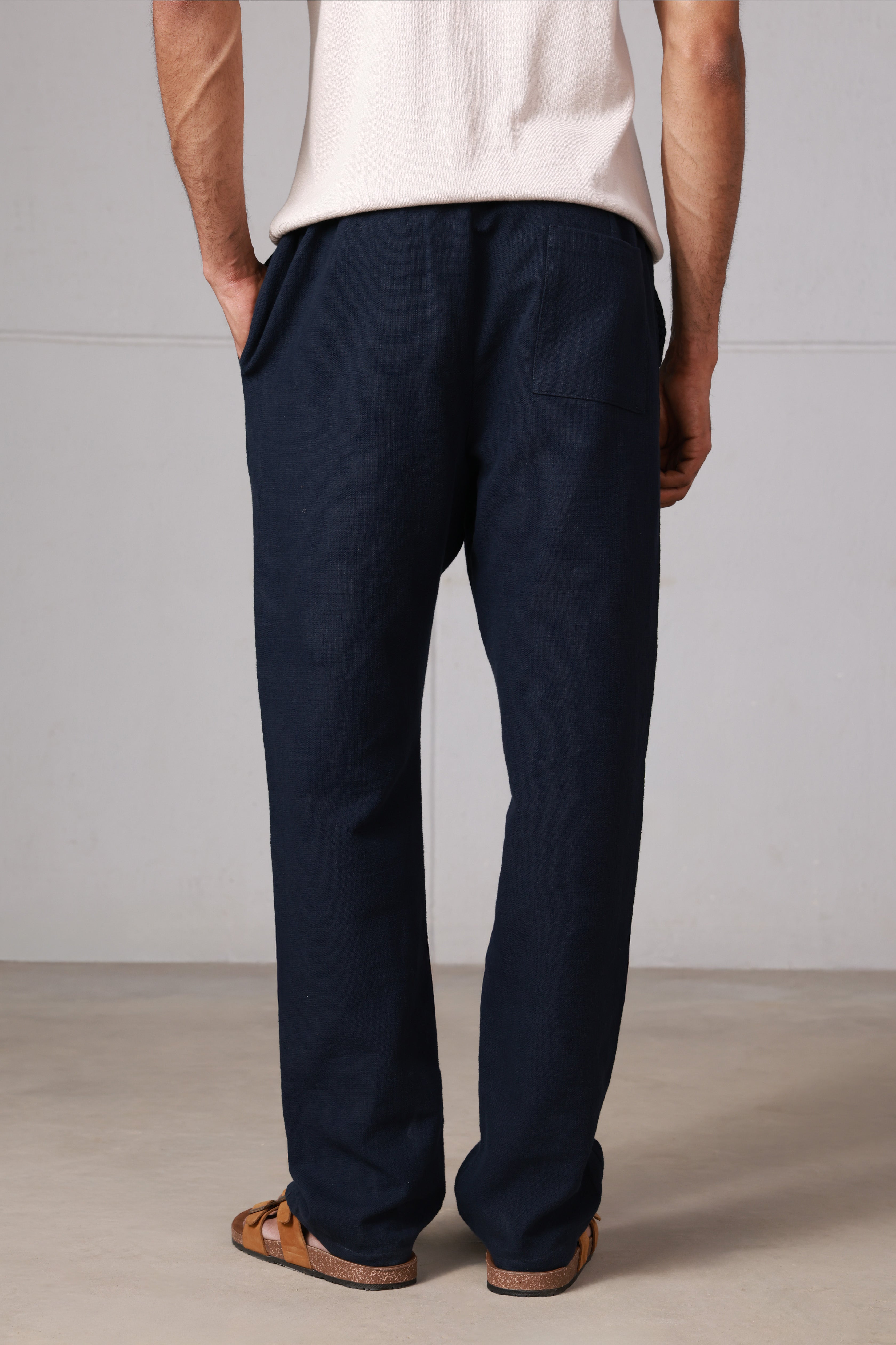 Navy Regular-fit Trousers