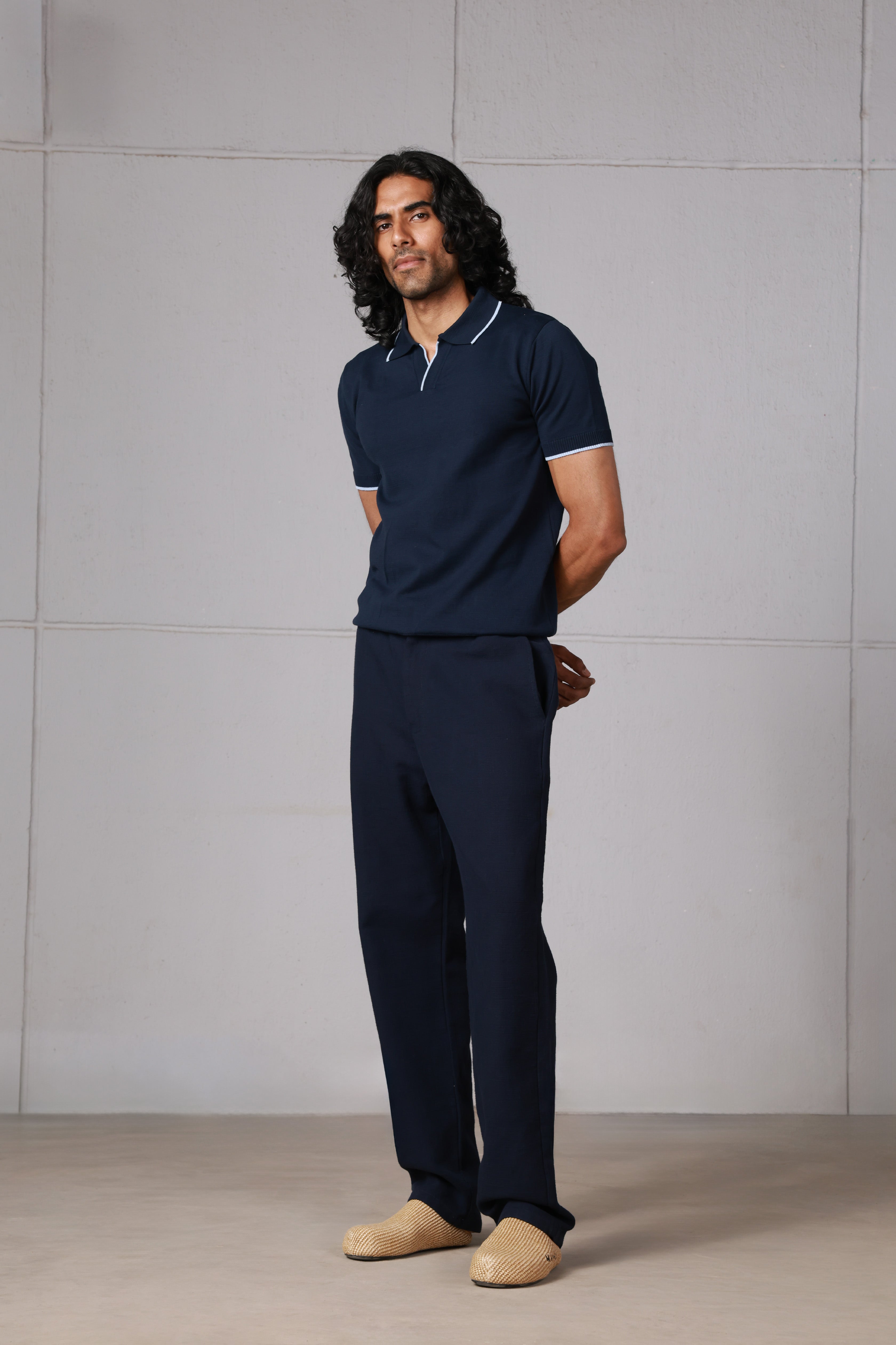 Navy Regular-fit Trousers
