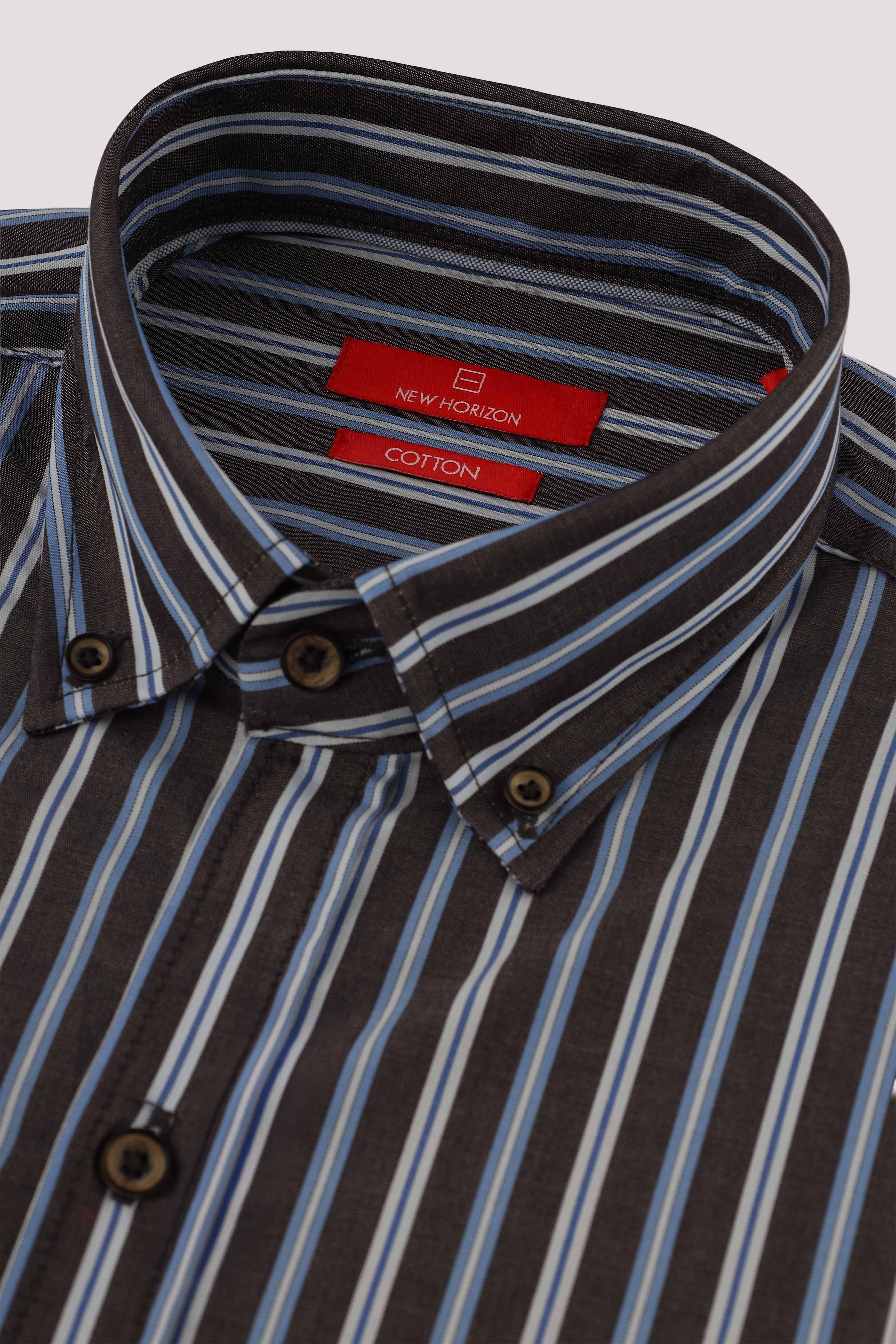 Black Striped Cotton Shirt