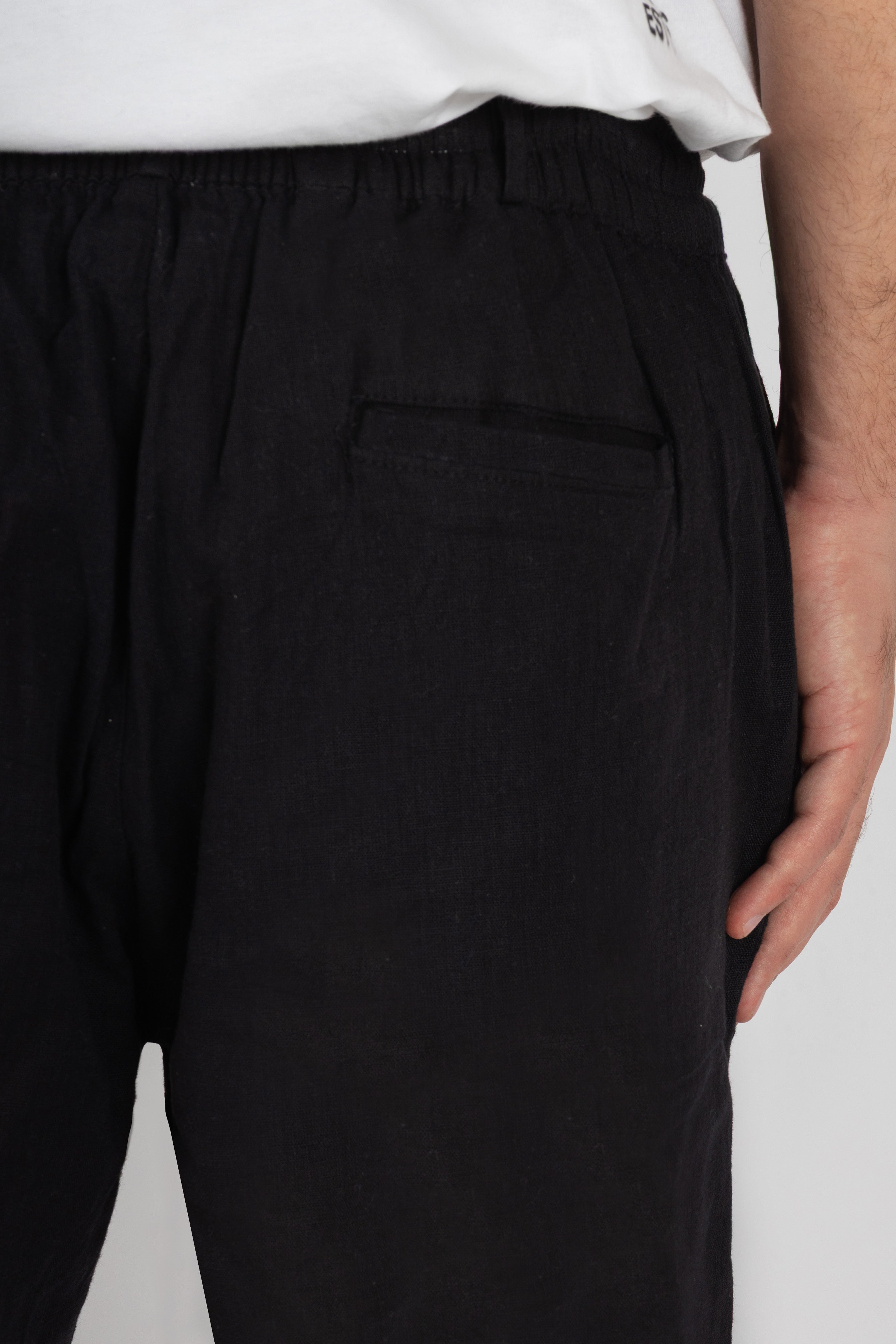 Black Lightweight Cotton Shorts