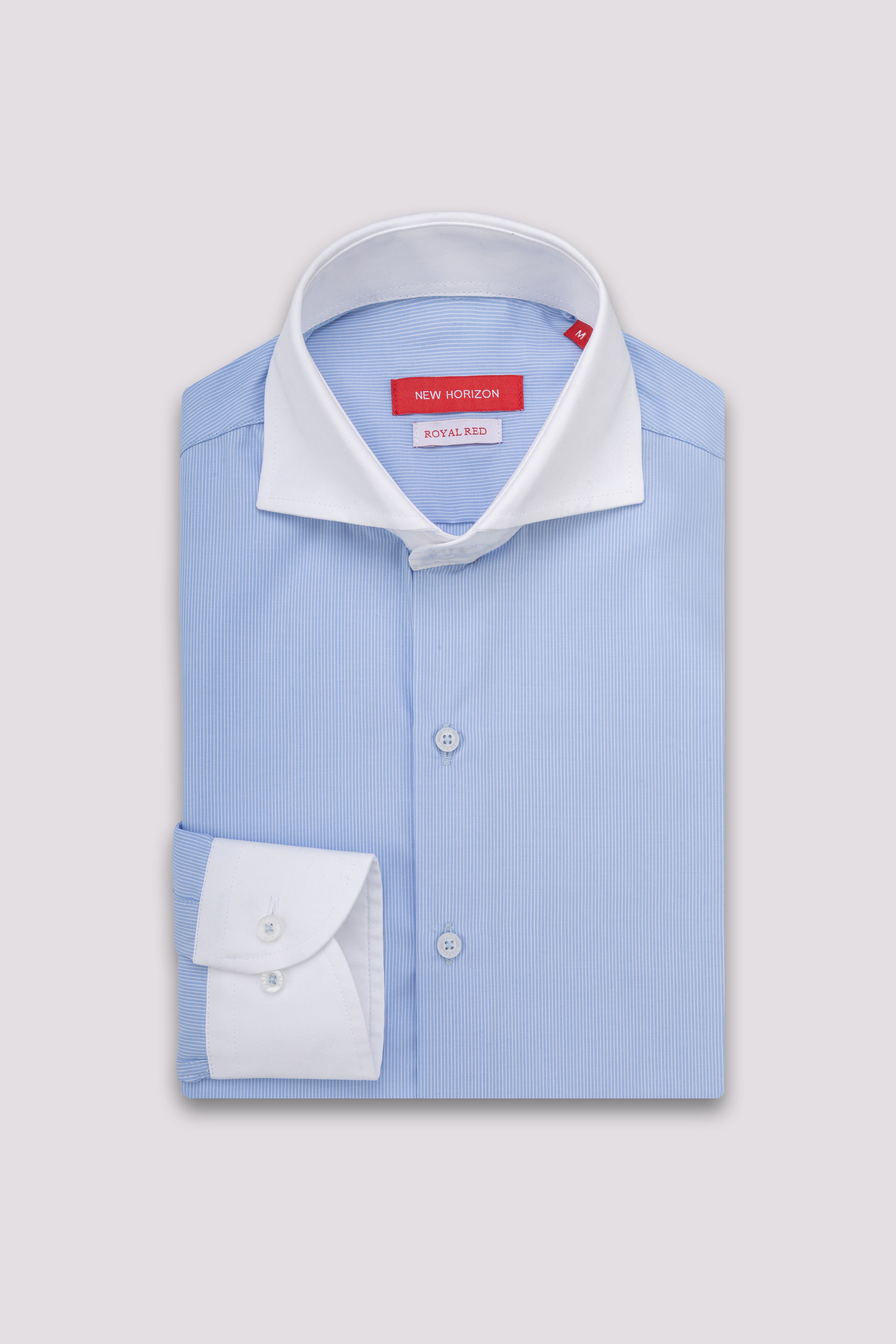 Baby Blue Striped Cutaway Signature Shirt