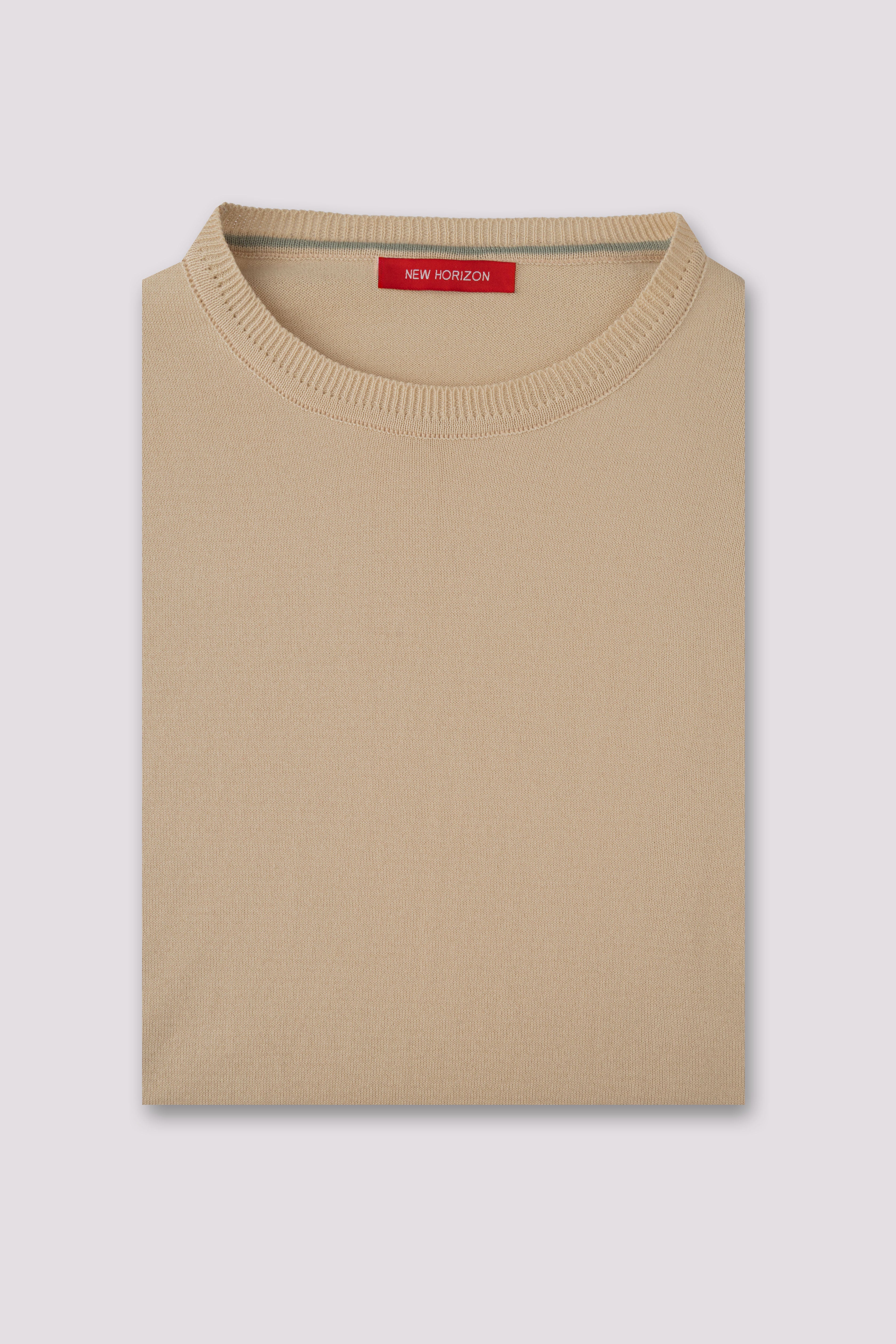 Beige Knit T-Shirt
