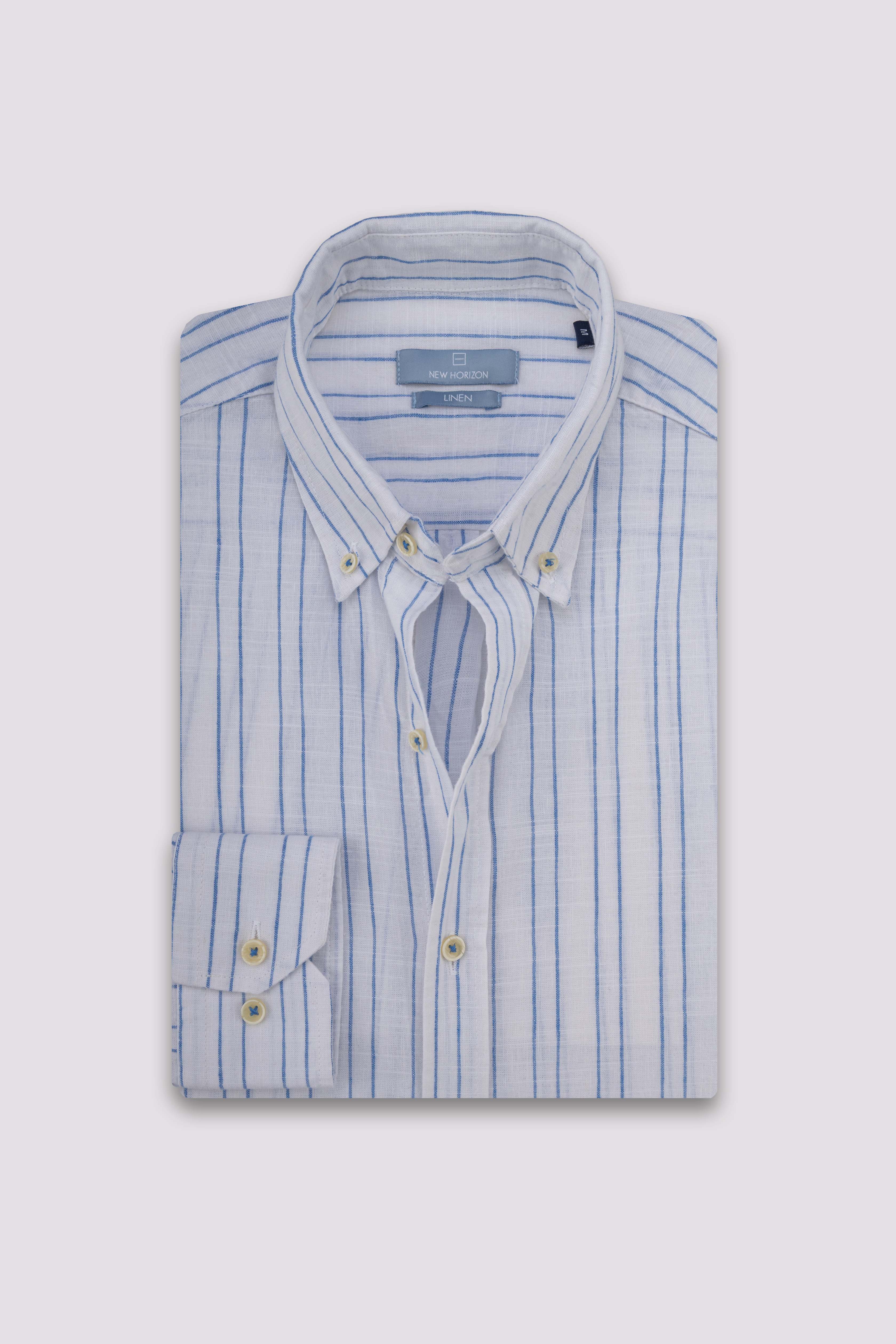 White Striped Linen-Cotton Shirt