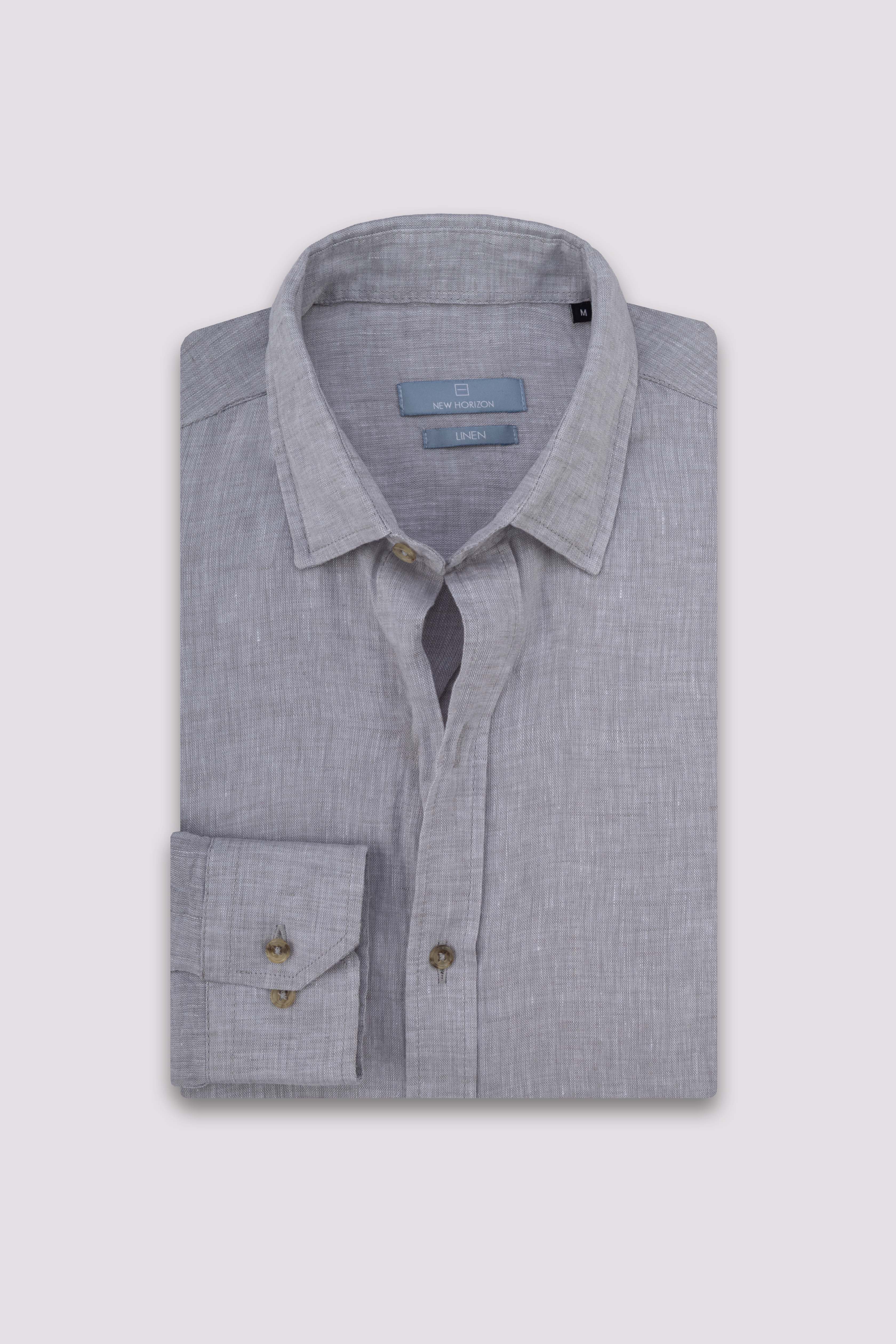Grey Pure Linen Shirt