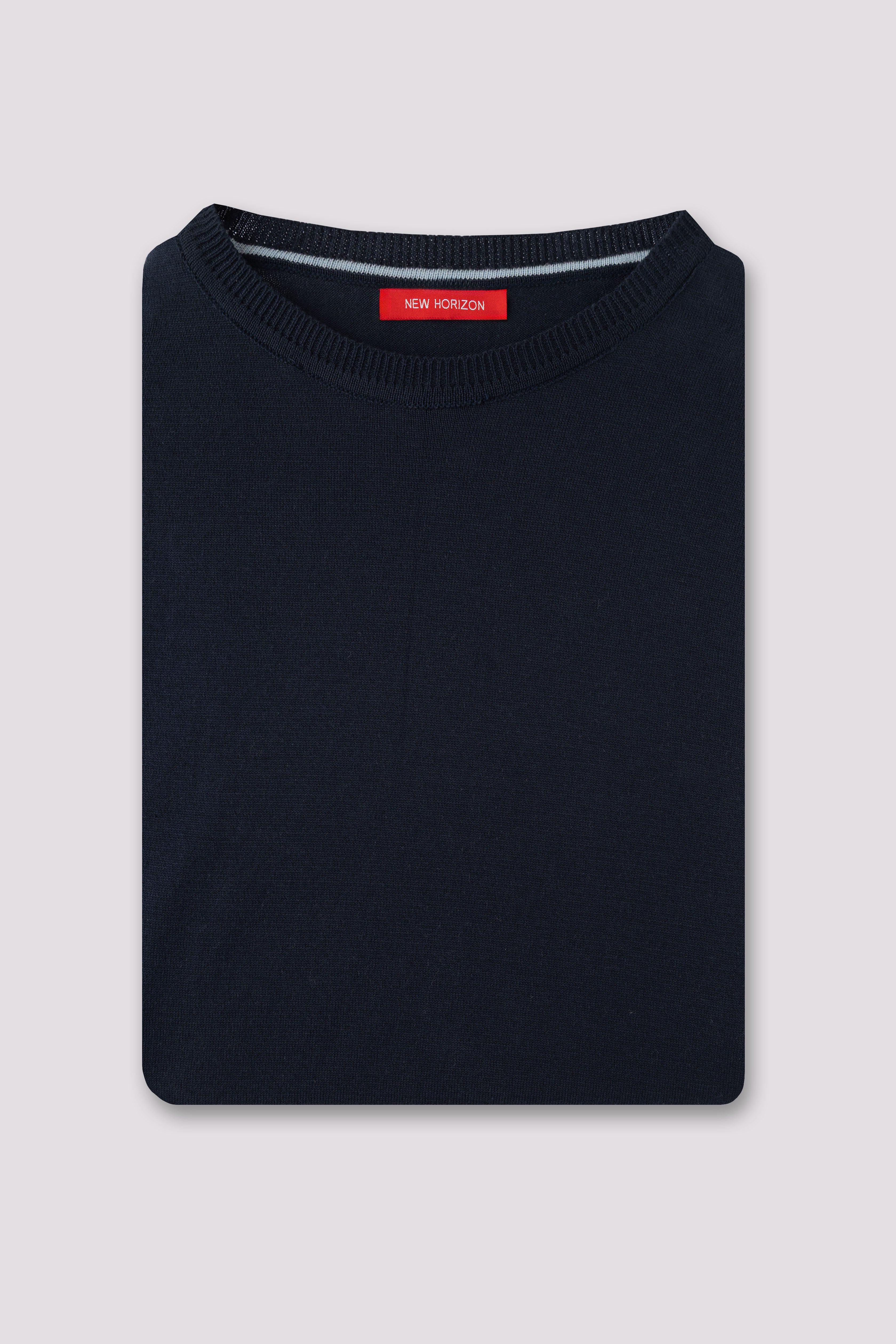 Navy Knit T-Shirt