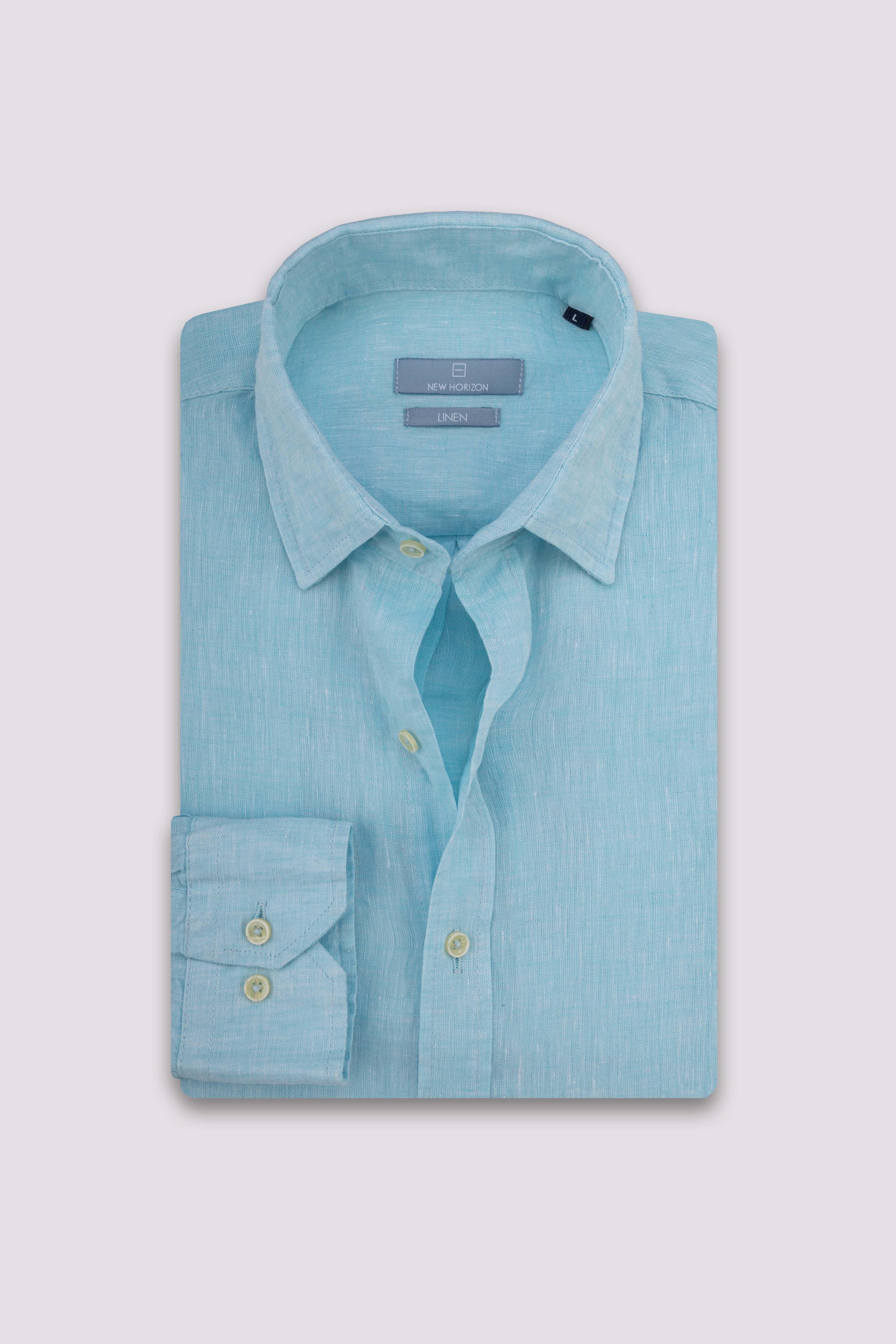 Turquoise Pure Linen Shirt