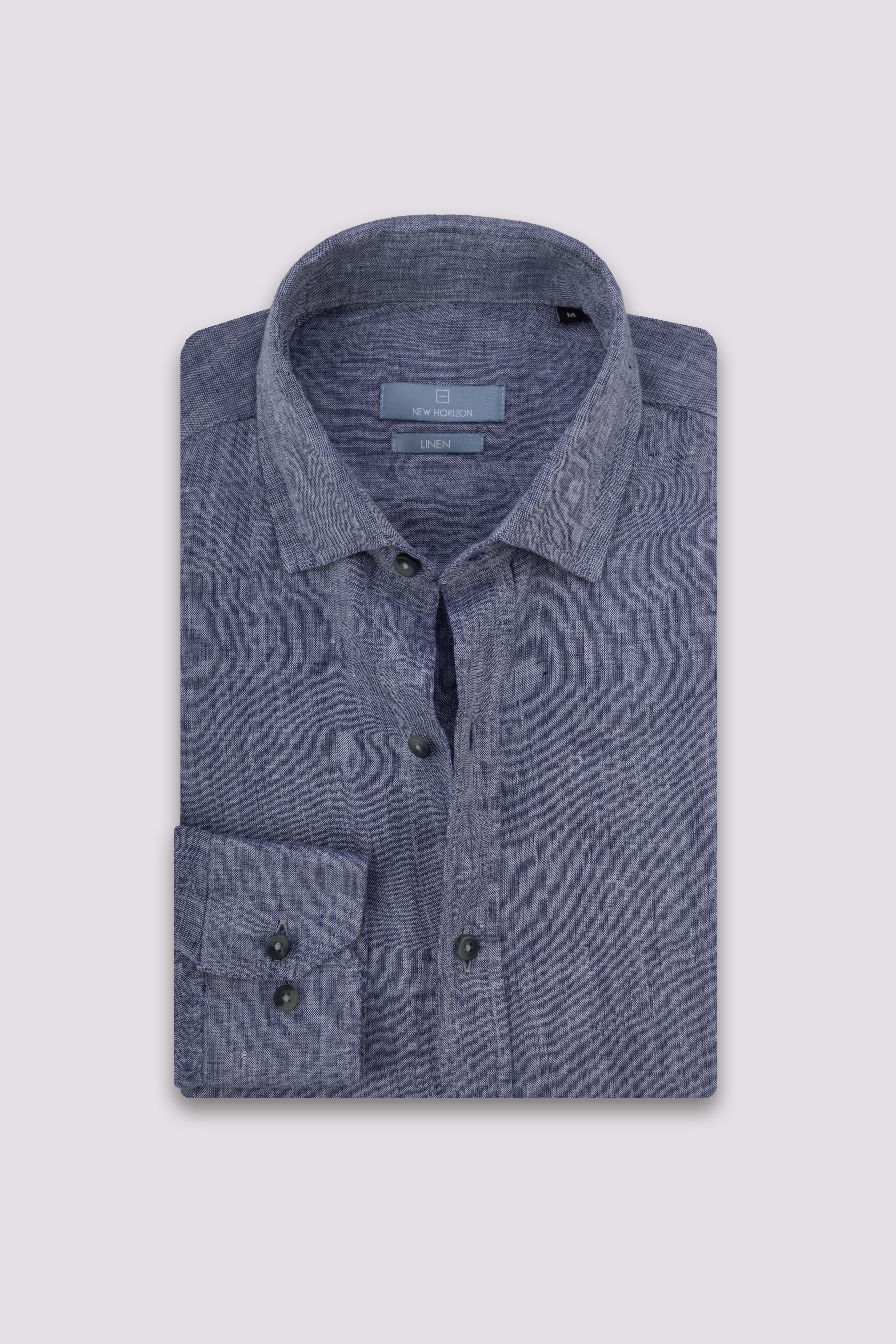 Dark Navy Pure Linen Shirt